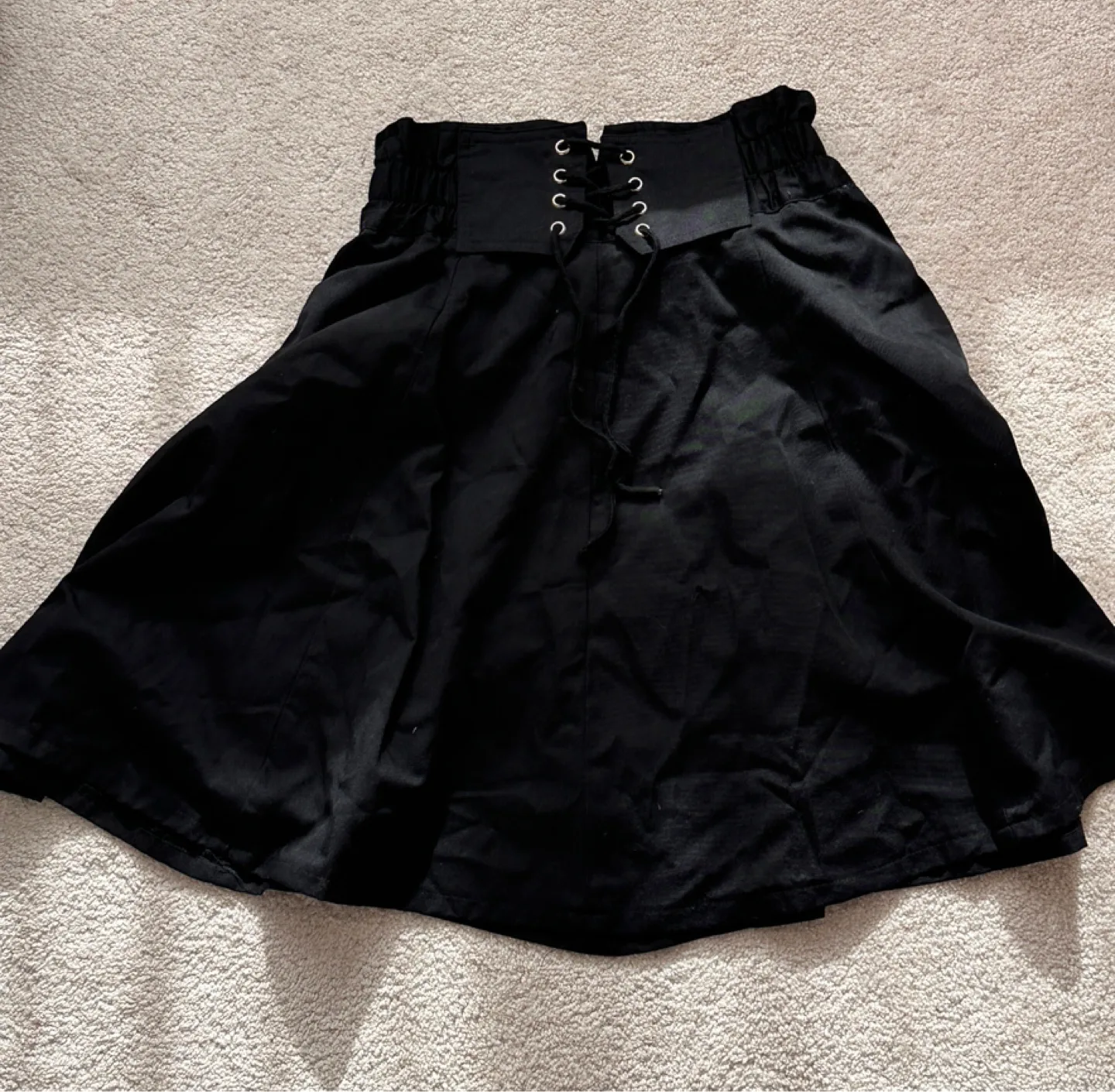 Black Skirt with Lace-Up Detail thumbnail