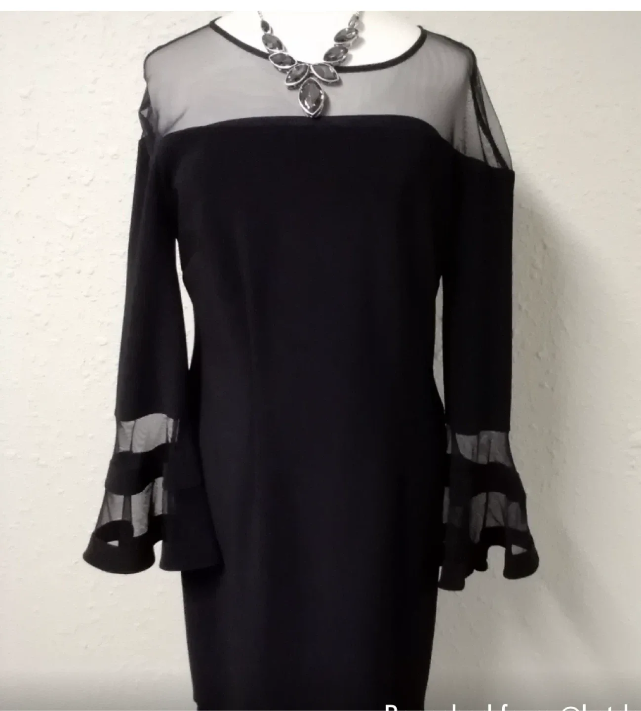 Black Sheer Panel Dress by Josef Ribkoff thumbnail