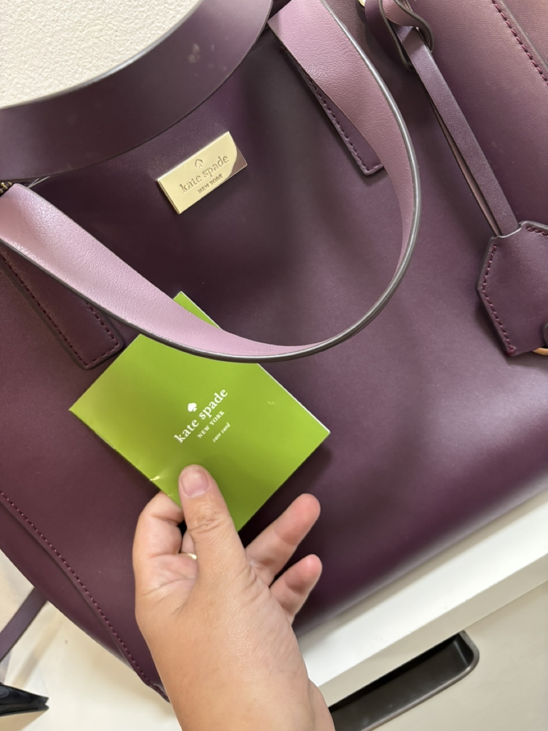 Kate Spade Purple Leather Tote Bag