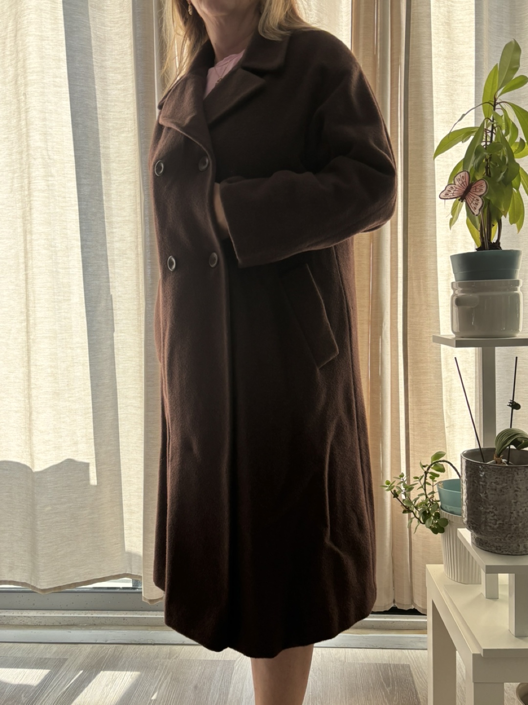 Holt Renfrew Brown Alpaca Wool Blend Coat - Size 12 - photo 4