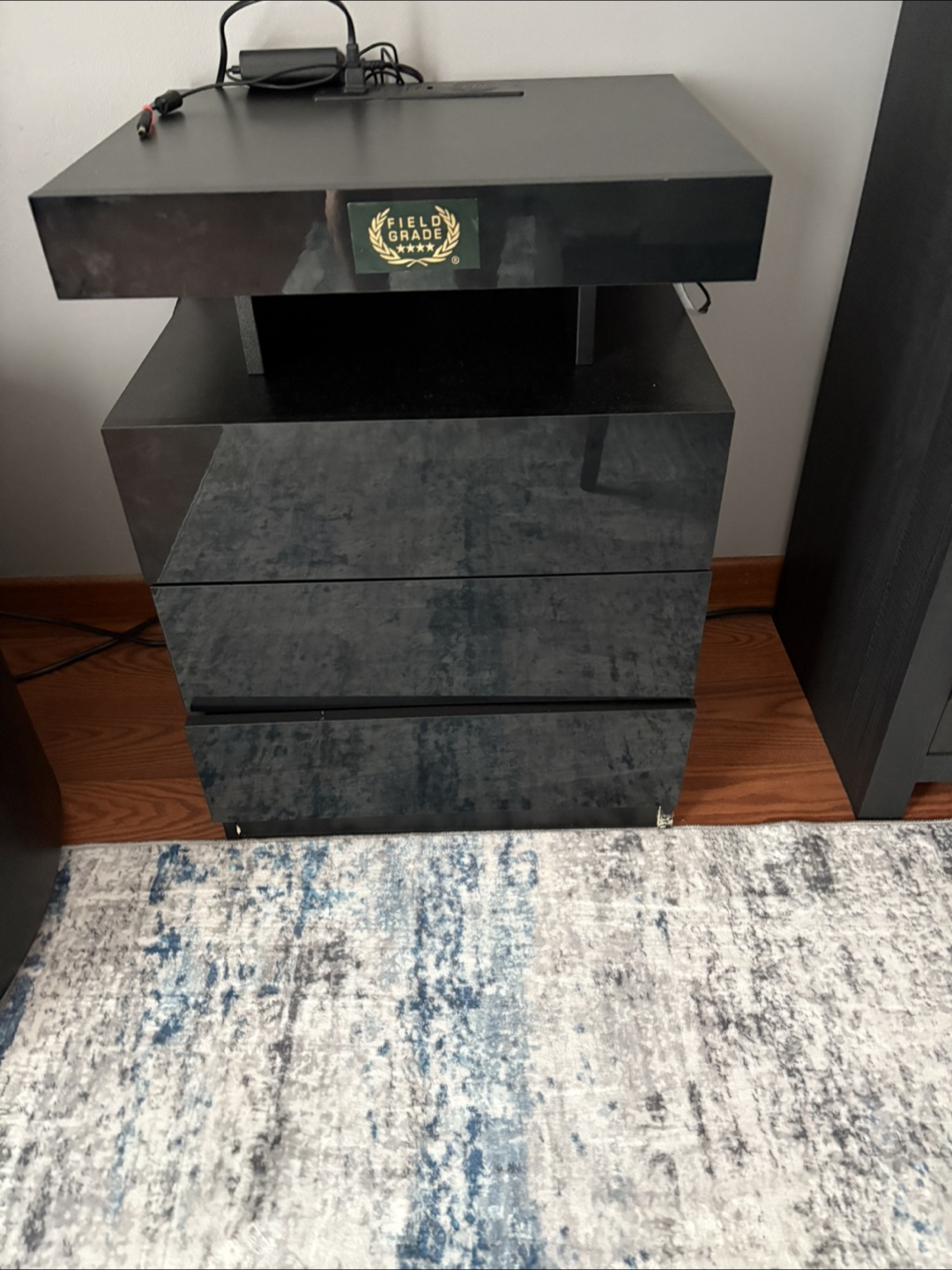 End Table with LED Lights and three drawers - photo 2