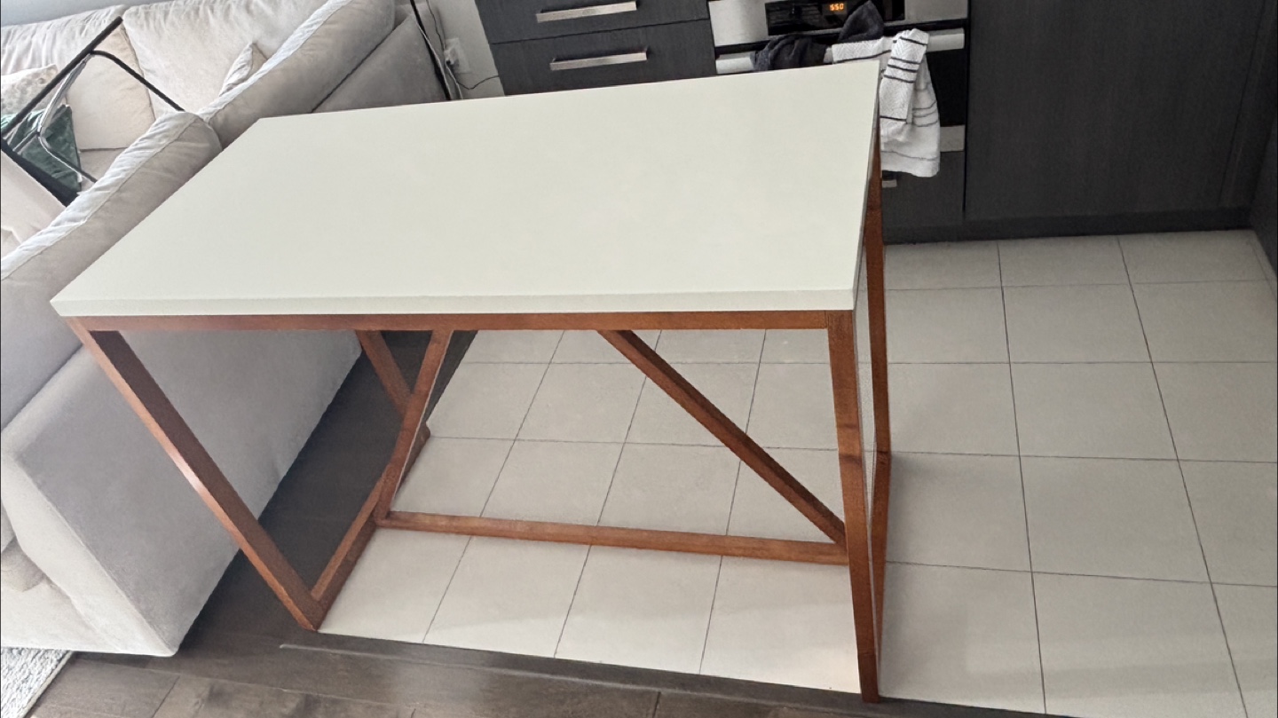 Walker Edison White Faux Marble Bar Height Table - photo 4