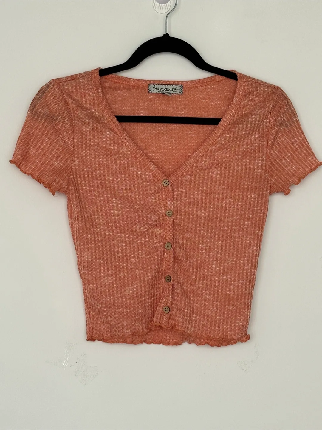 Crave Fame Coral Crop Top thumbnail