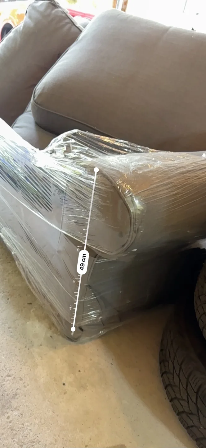 Grey Loveseat(seat 2)Sofa - washable cloth cover image indicator(3)