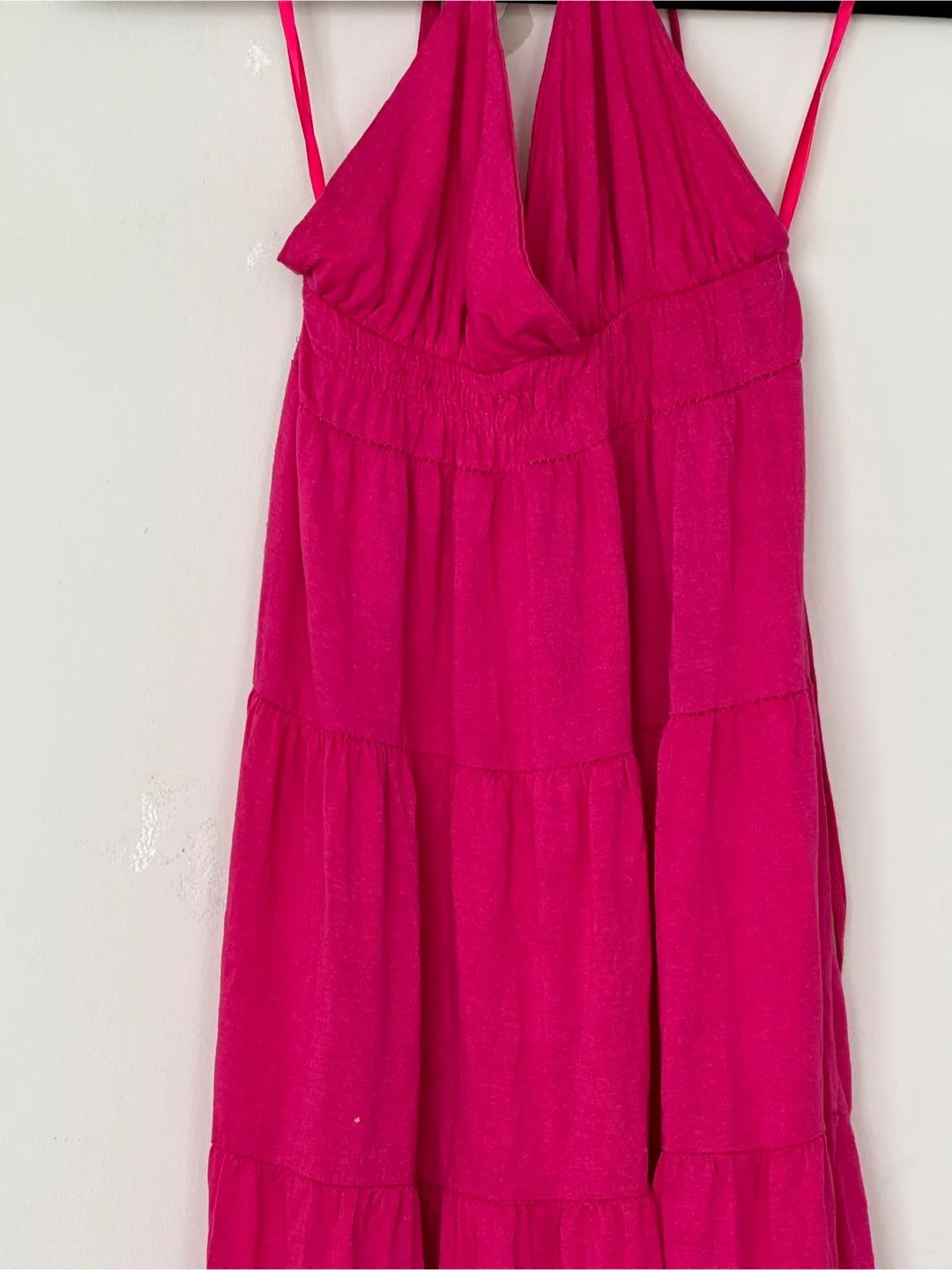 Long Pink Halter Sundress image indicator(2)