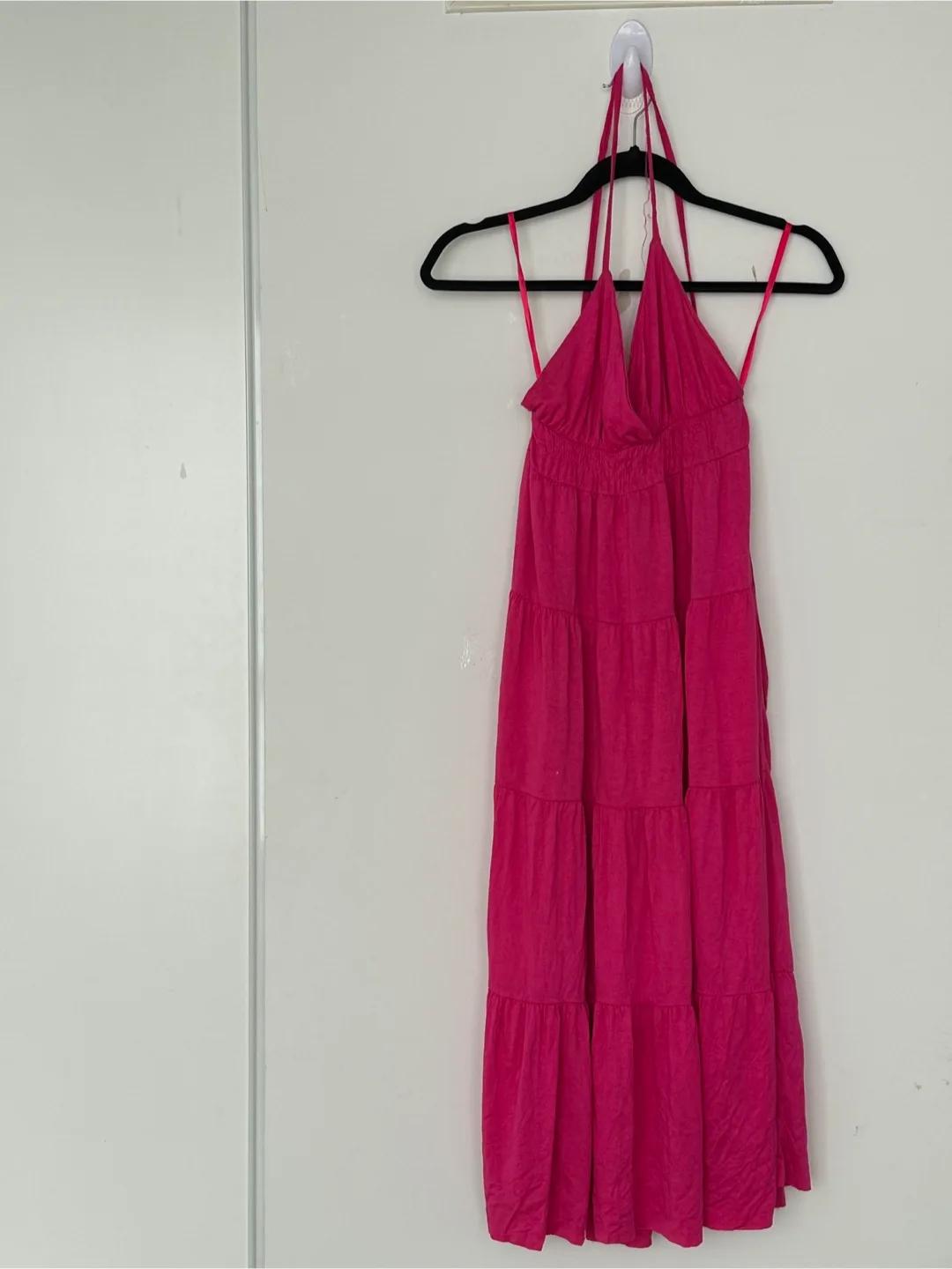 Long Pink Halter Sundress thumbnail
