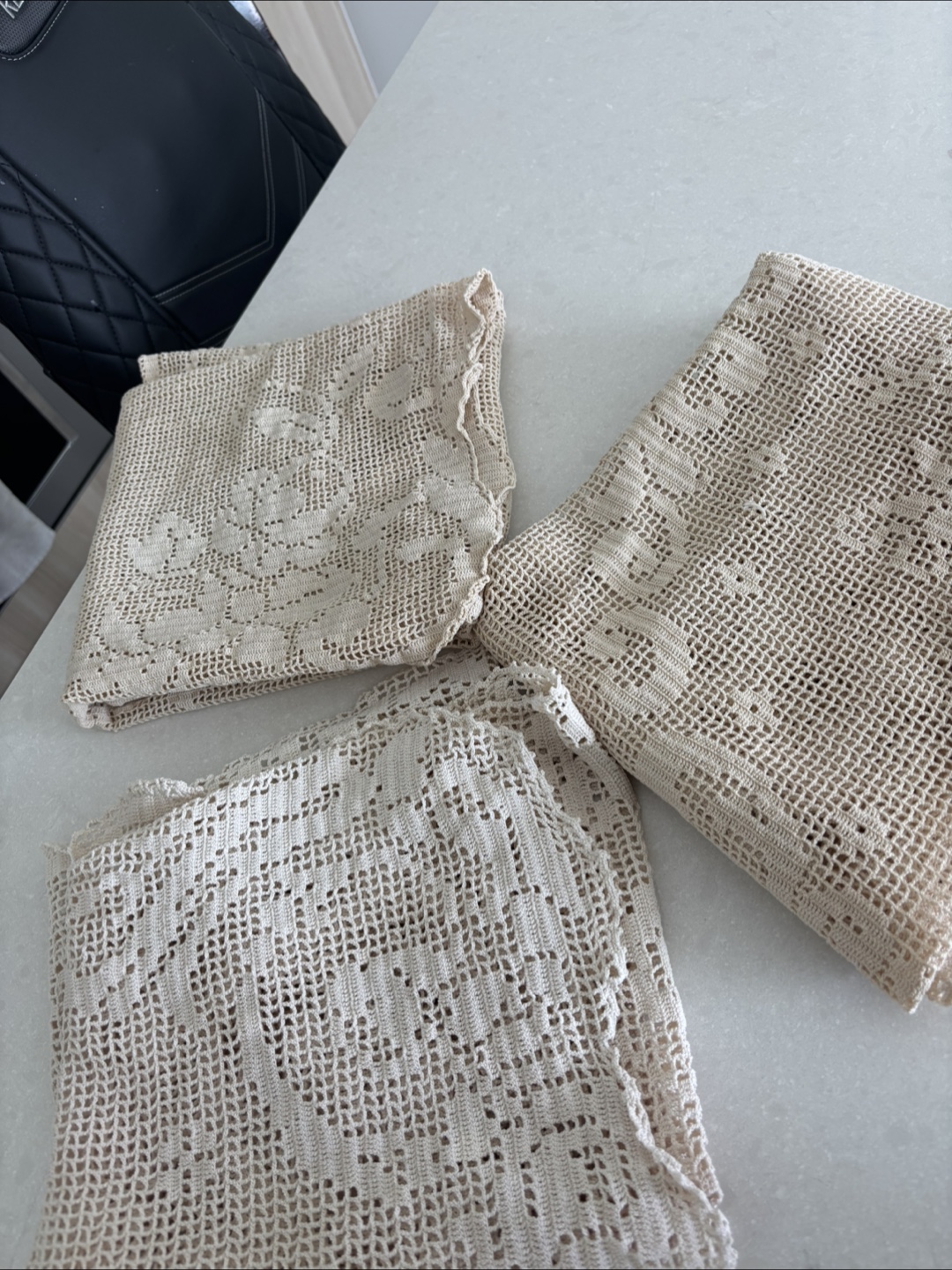 Vintage Crochet Tablecloths - Set of 3