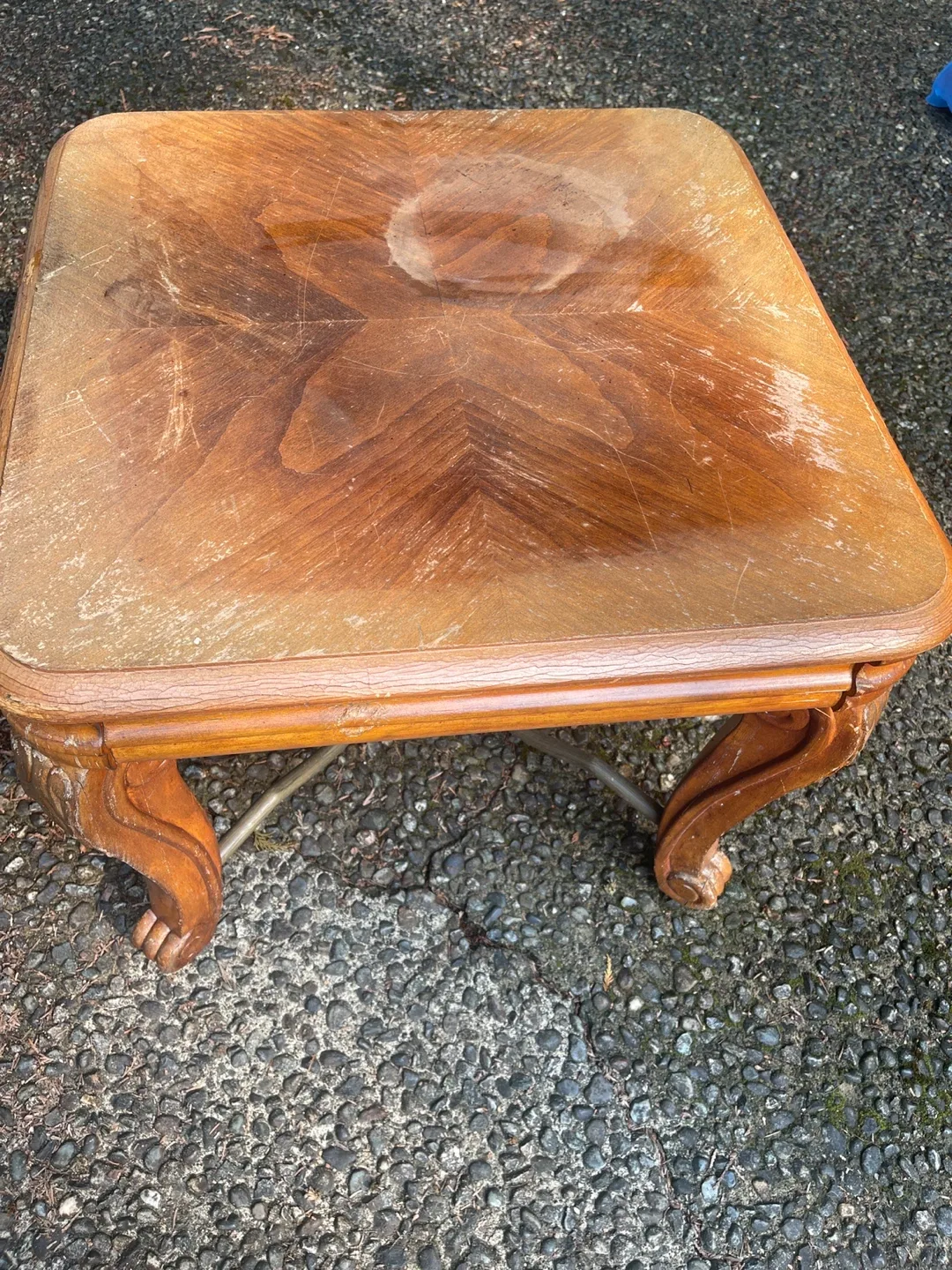 Vintage Wood Side Table image indicator(3)