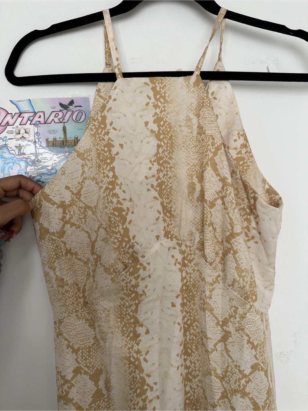 Snakeskin Print Halter Dress - photo 4