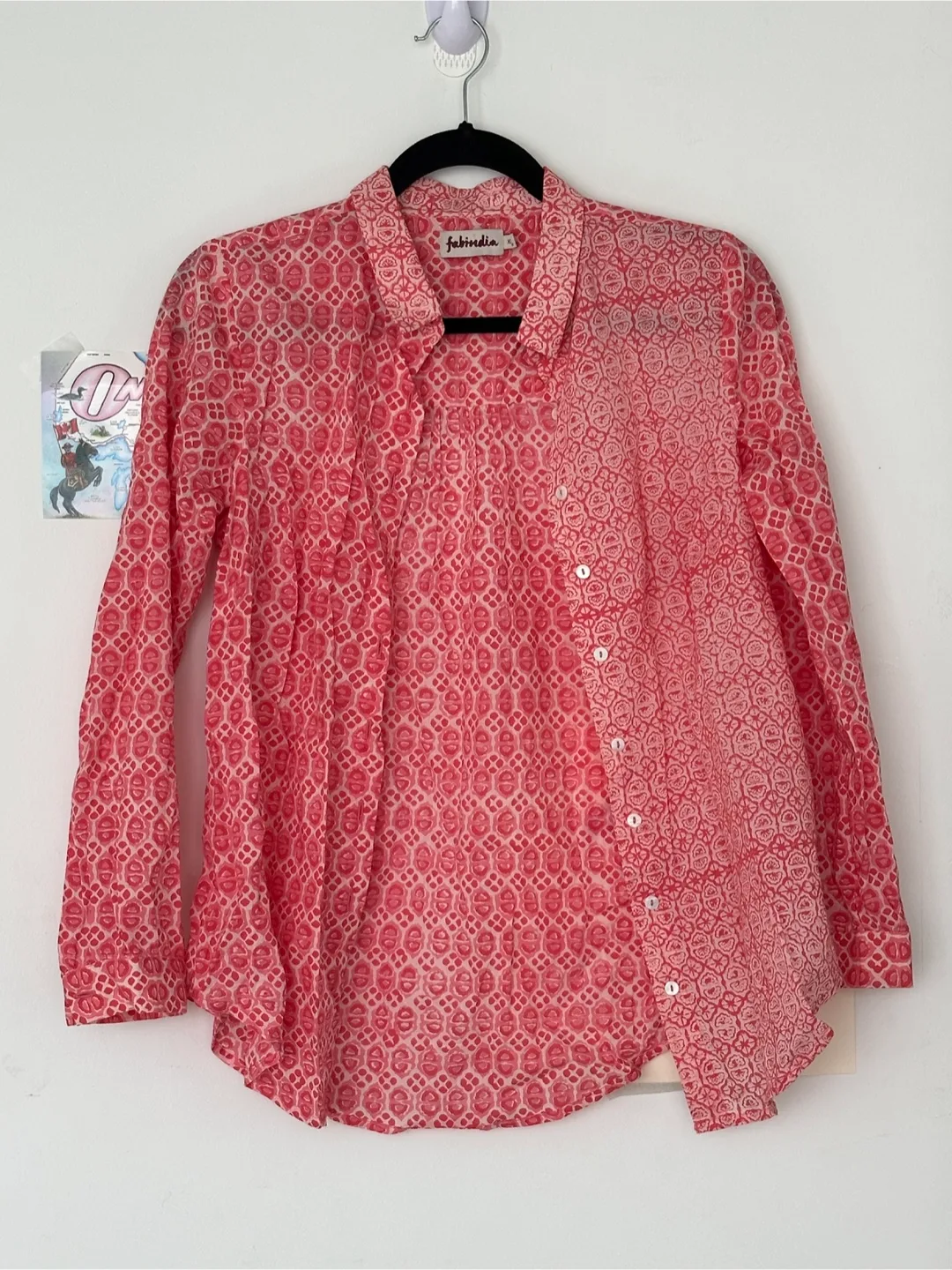 Fabindia Pink Patterned Cotton Shirt thumbnail