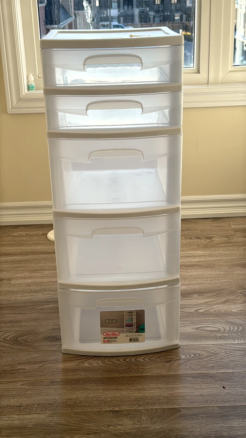 Sterilite 5-Drawer Wide Tower - White
