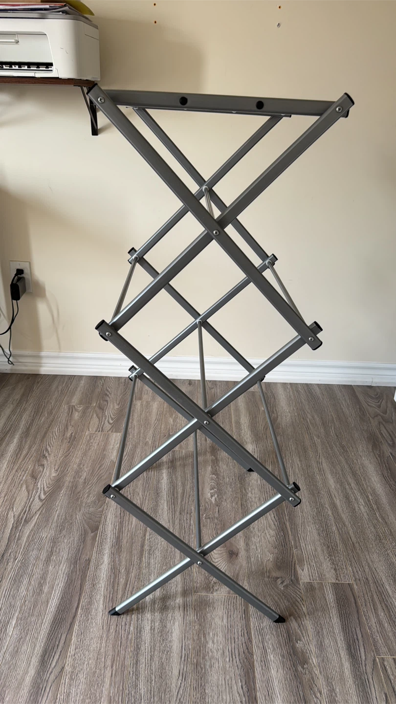 Folding Clothes Drying Rack - Silver - photo 2