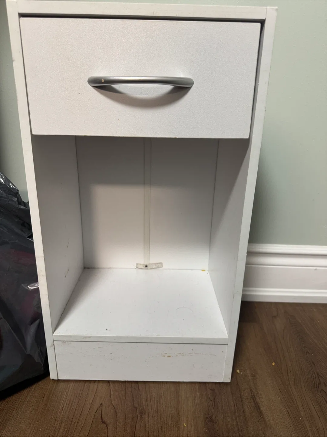 White Bedside Table with Drawer thumbnail