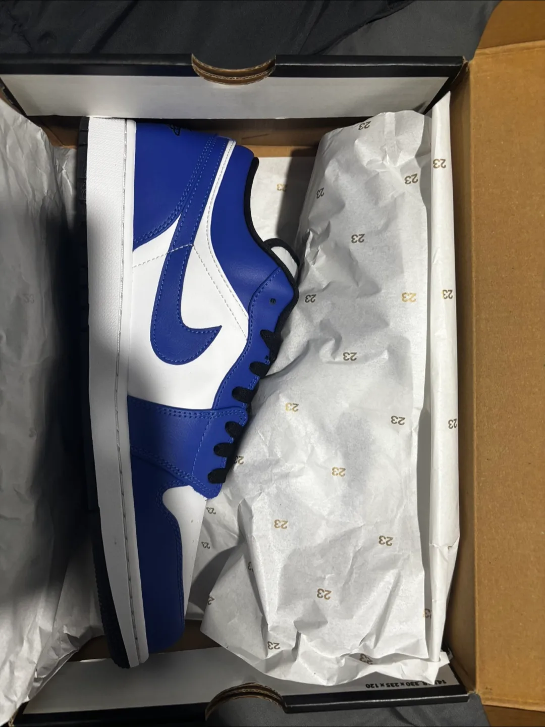 New Air Jordan 1 Low White/Hyper Royal-Black Size 13 thumbnail