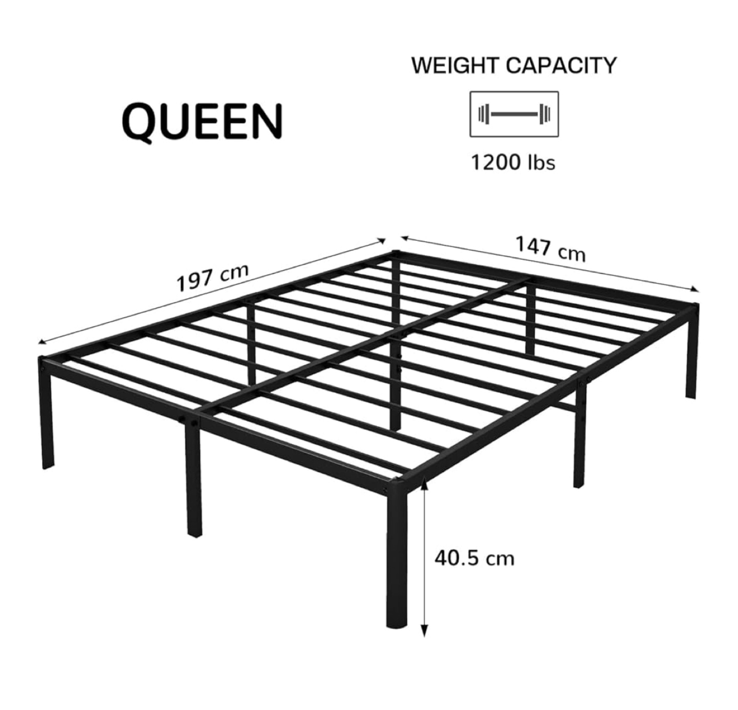 BedStory Queen Bed Frame - 16 Inch Metal