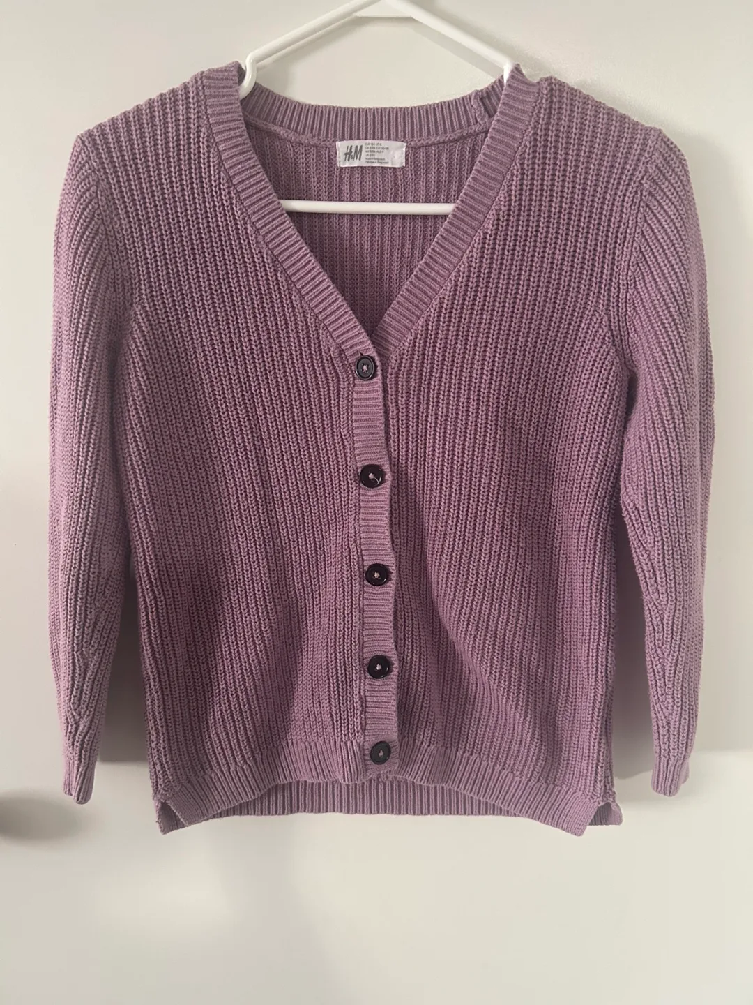 Girls H&M Purple Knit Cardigan thumbnail