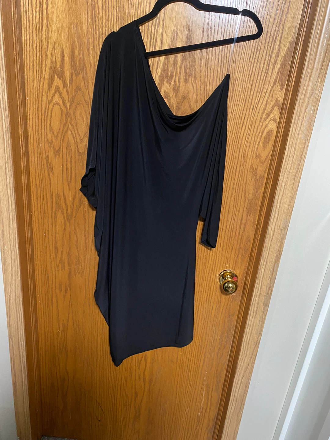 Plus Size Sheeny Off-the-Shoulder Dolman Mini Dress