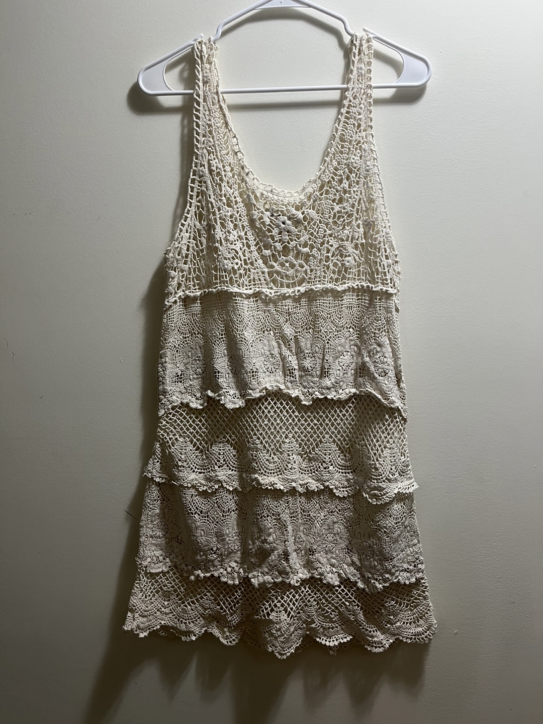 American Eagle Outfitters Ivory White Crochet Dress sz L - photo 3