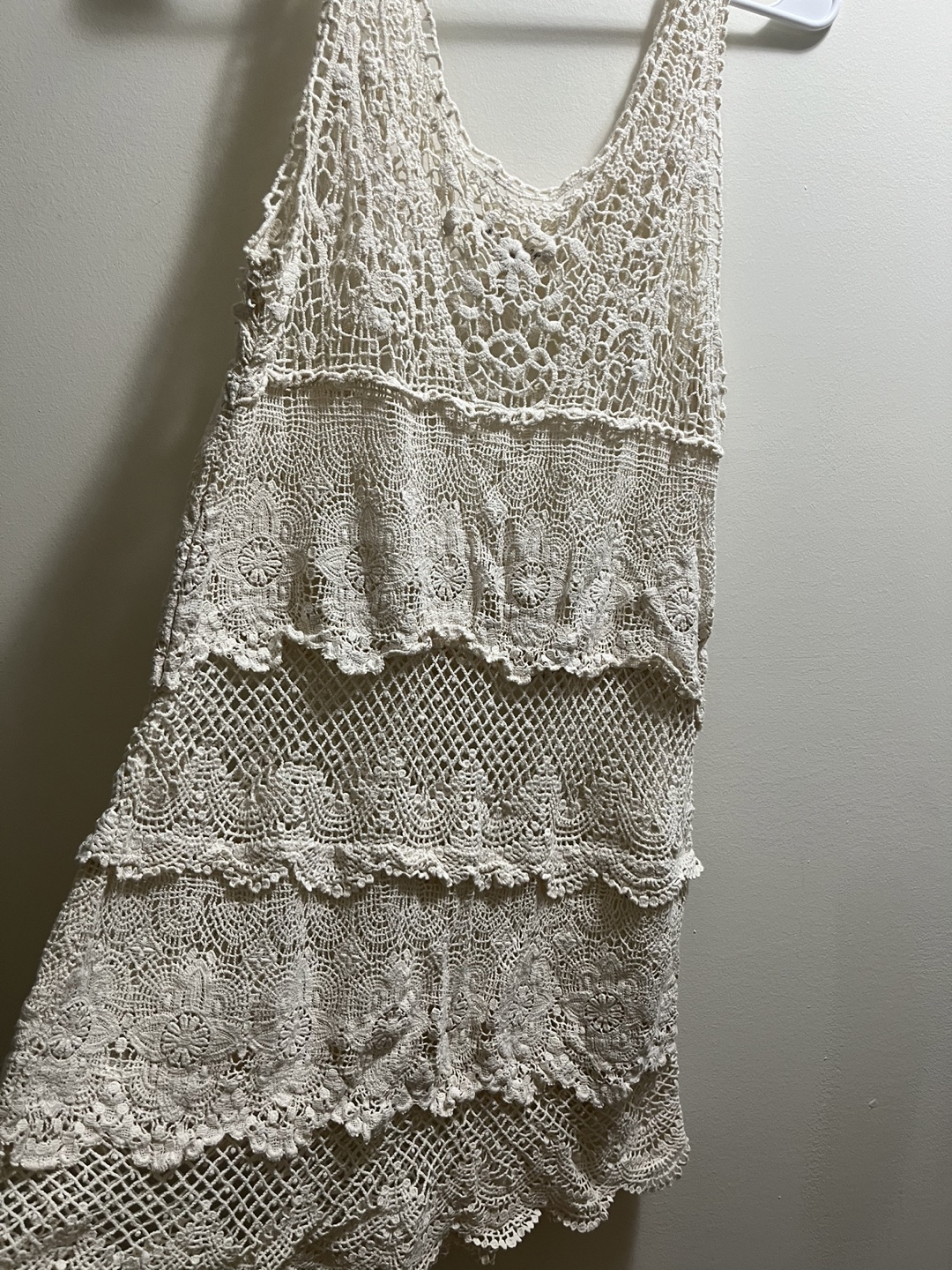 American Eagle Outfitters Ivory White Crochet Dress sz L - photo 4