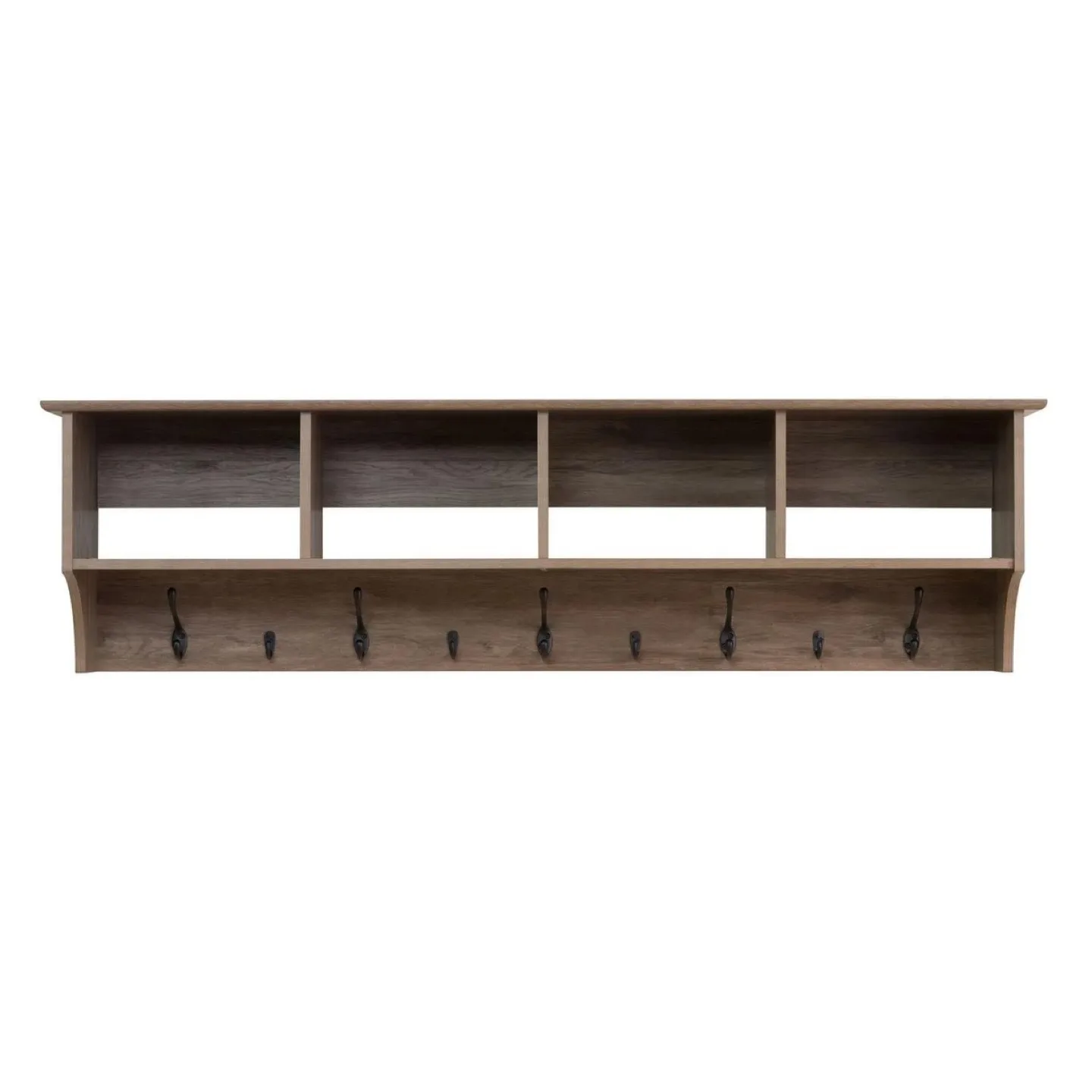 Wall Mounted Entryway Shelf with Coat Hooks