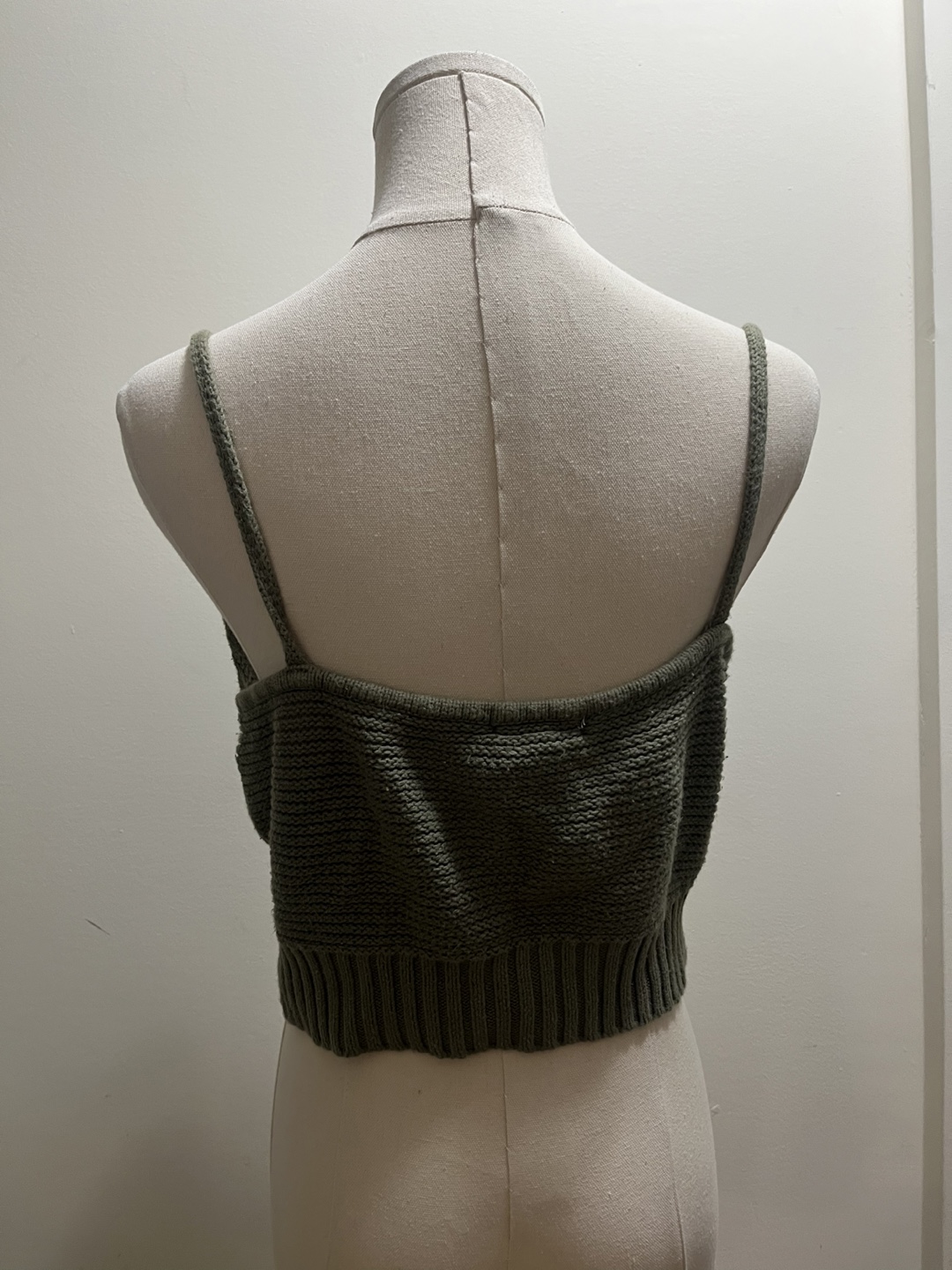 Stitch & Pine Dark Green Cable Knit crop top sz L - photo 3