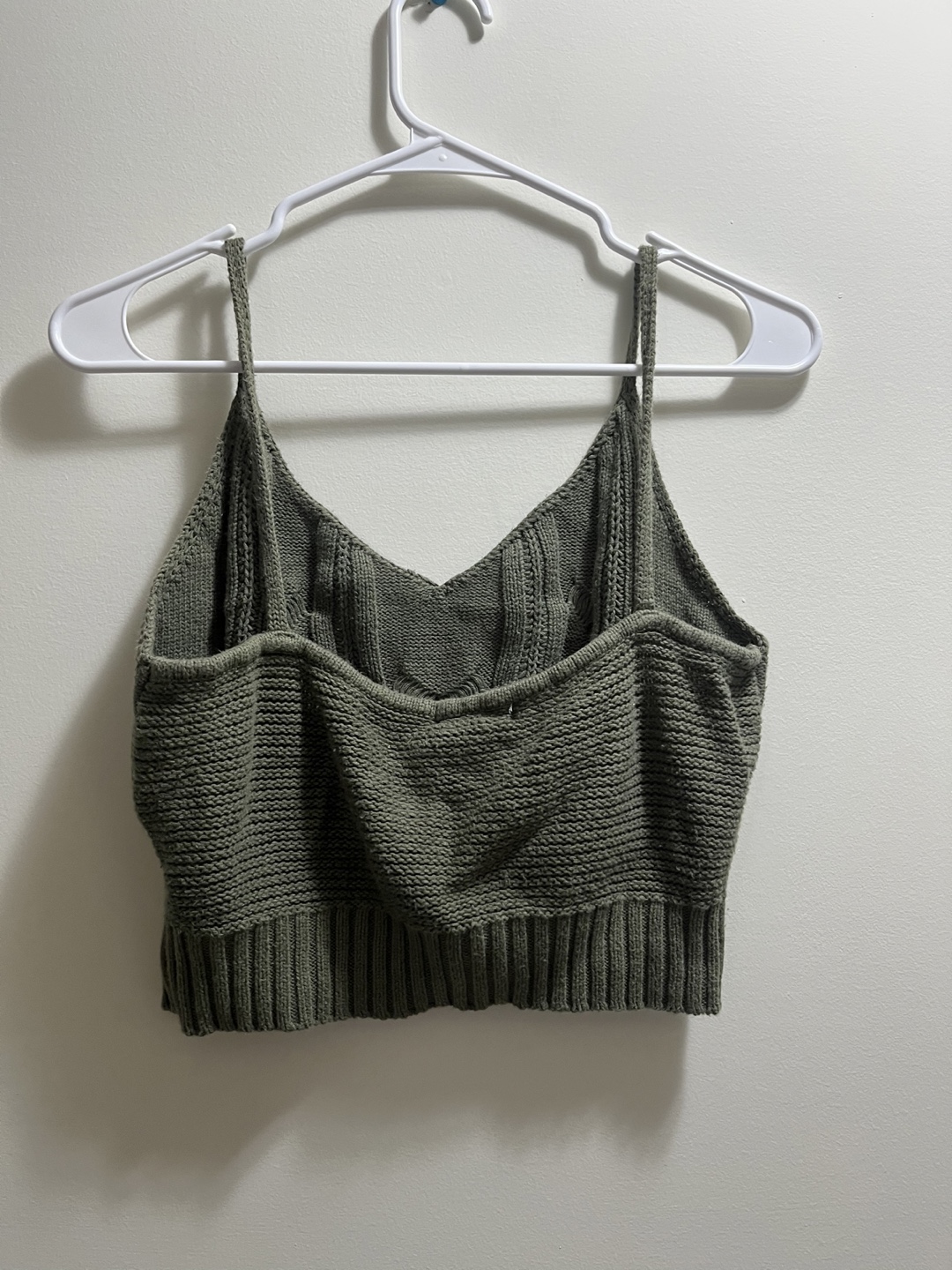Stitch & Pine Dark Green Cable Knit crop top sz L - photo 5
