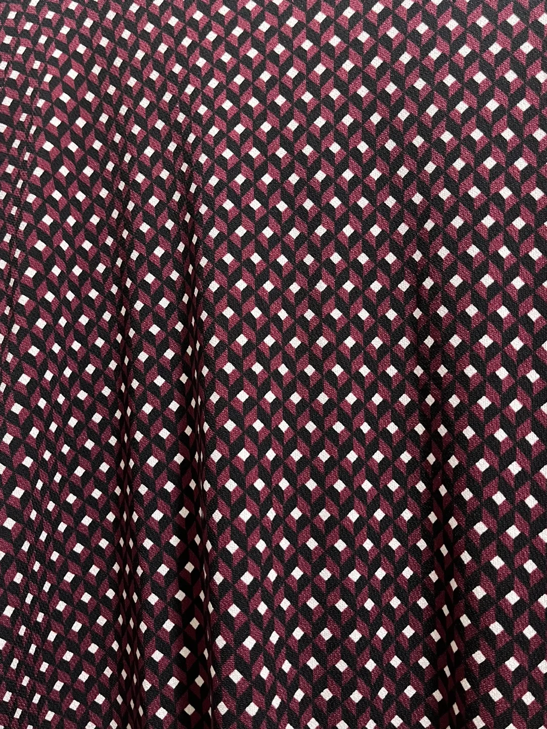 Michael Kors Burgundy abstract design Blouse sz M image indicator(9)