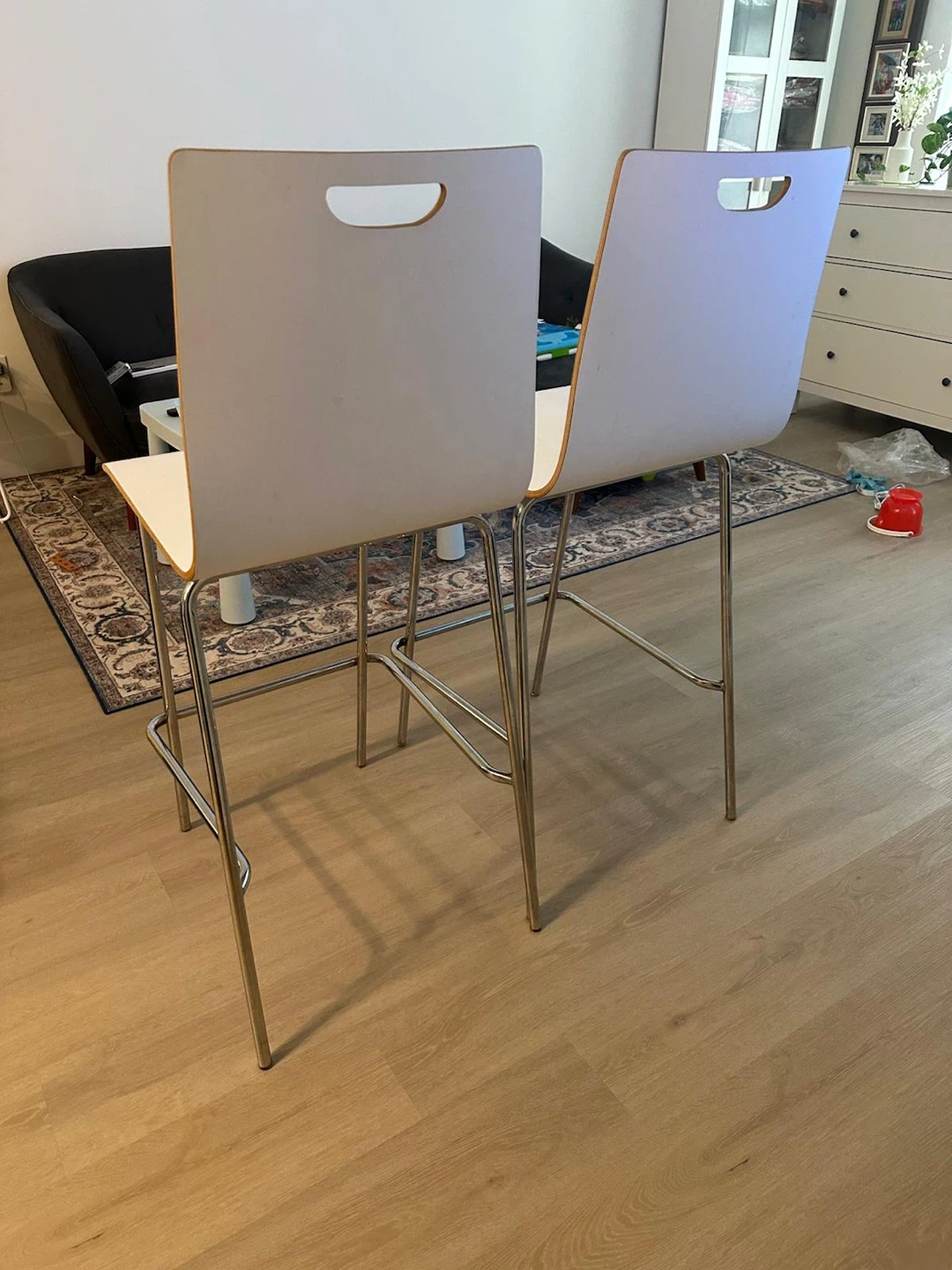 Pair of White Bar Stools - photo 3