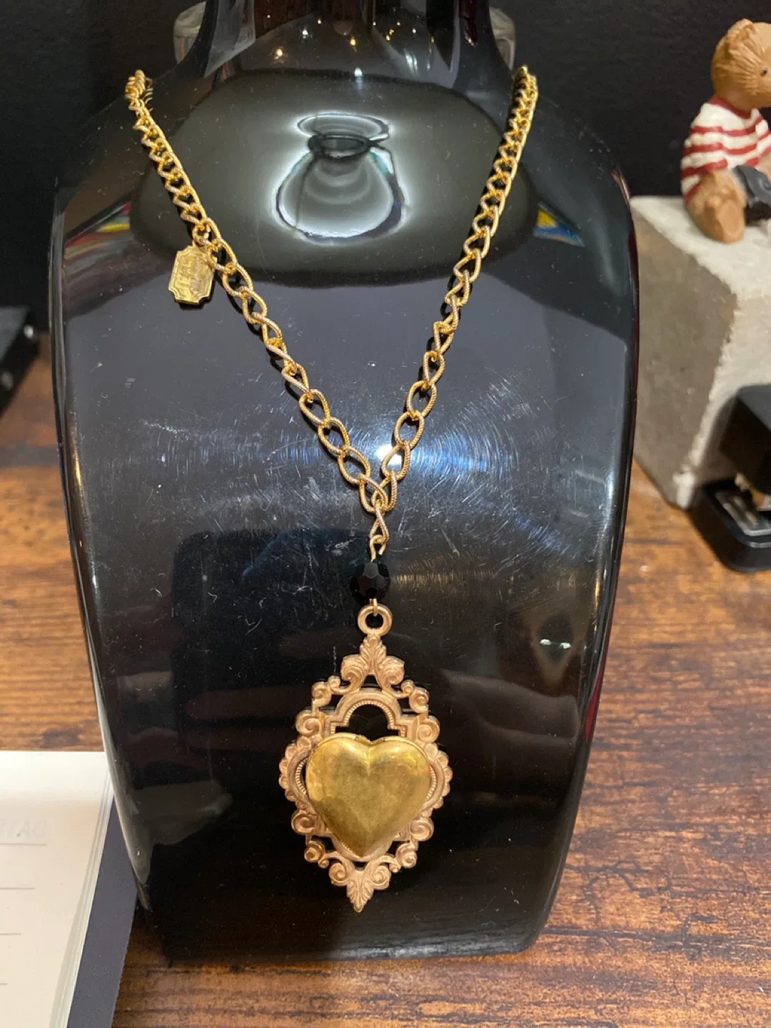 Pididdily links Gold Heart Locket Necklace image indicator(2)