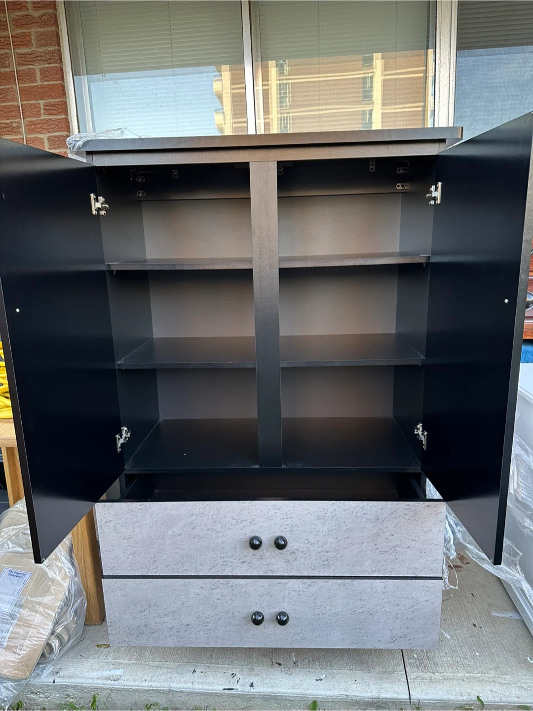 Wardrobe and Nightstand Set - Black and Grey - photo 5