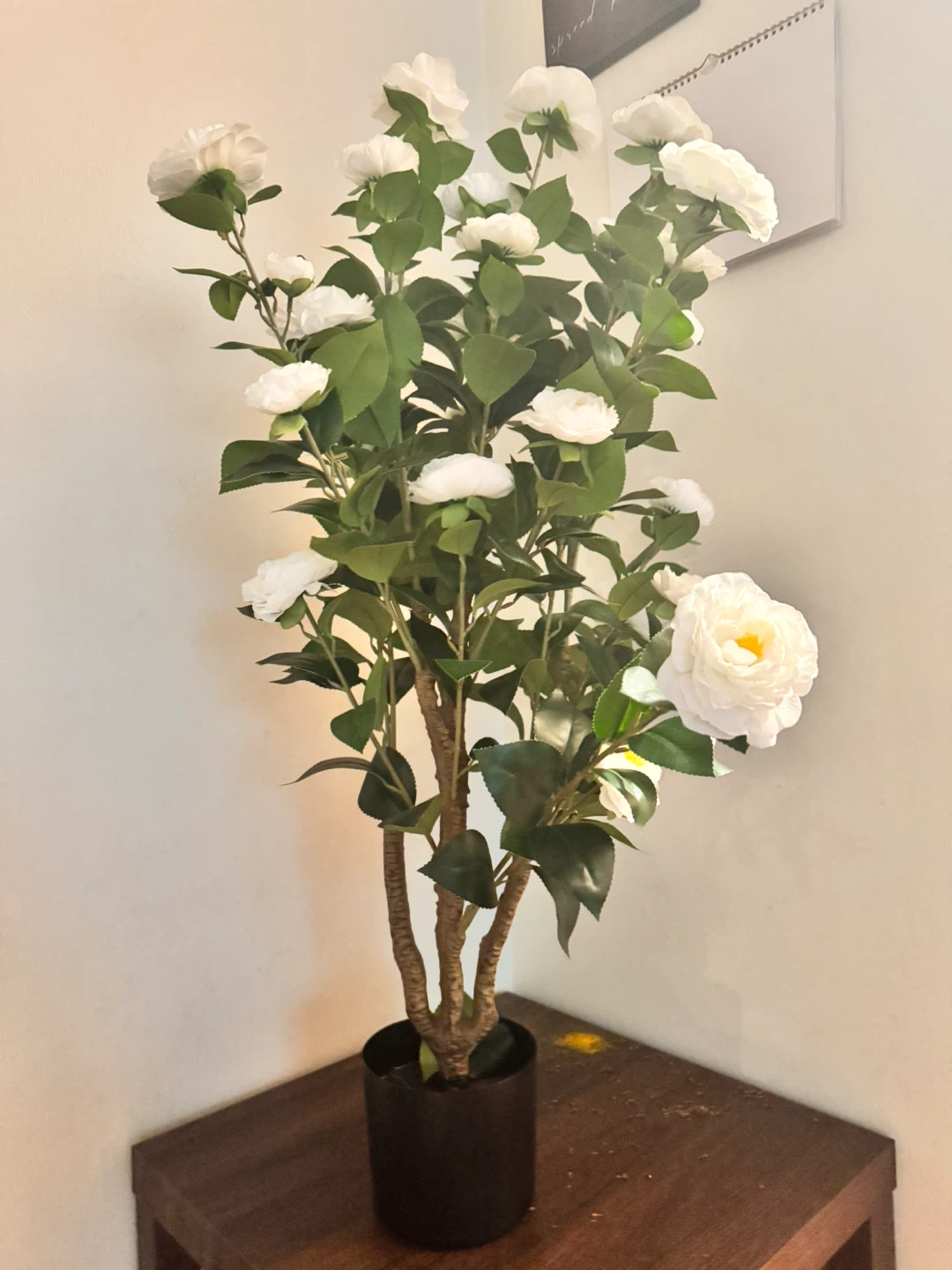 39 Inch Faux White Camellia Tree 1 piece - photo 3