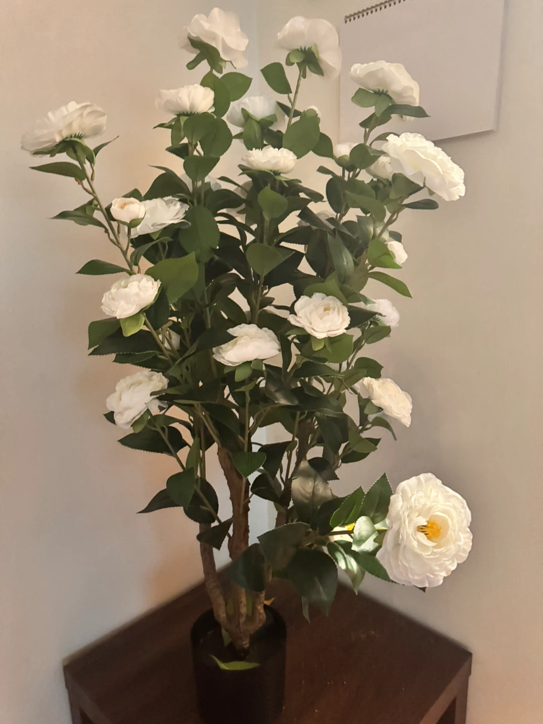 39 Inch Faux White Camellia Tree 1 piece - photo 4