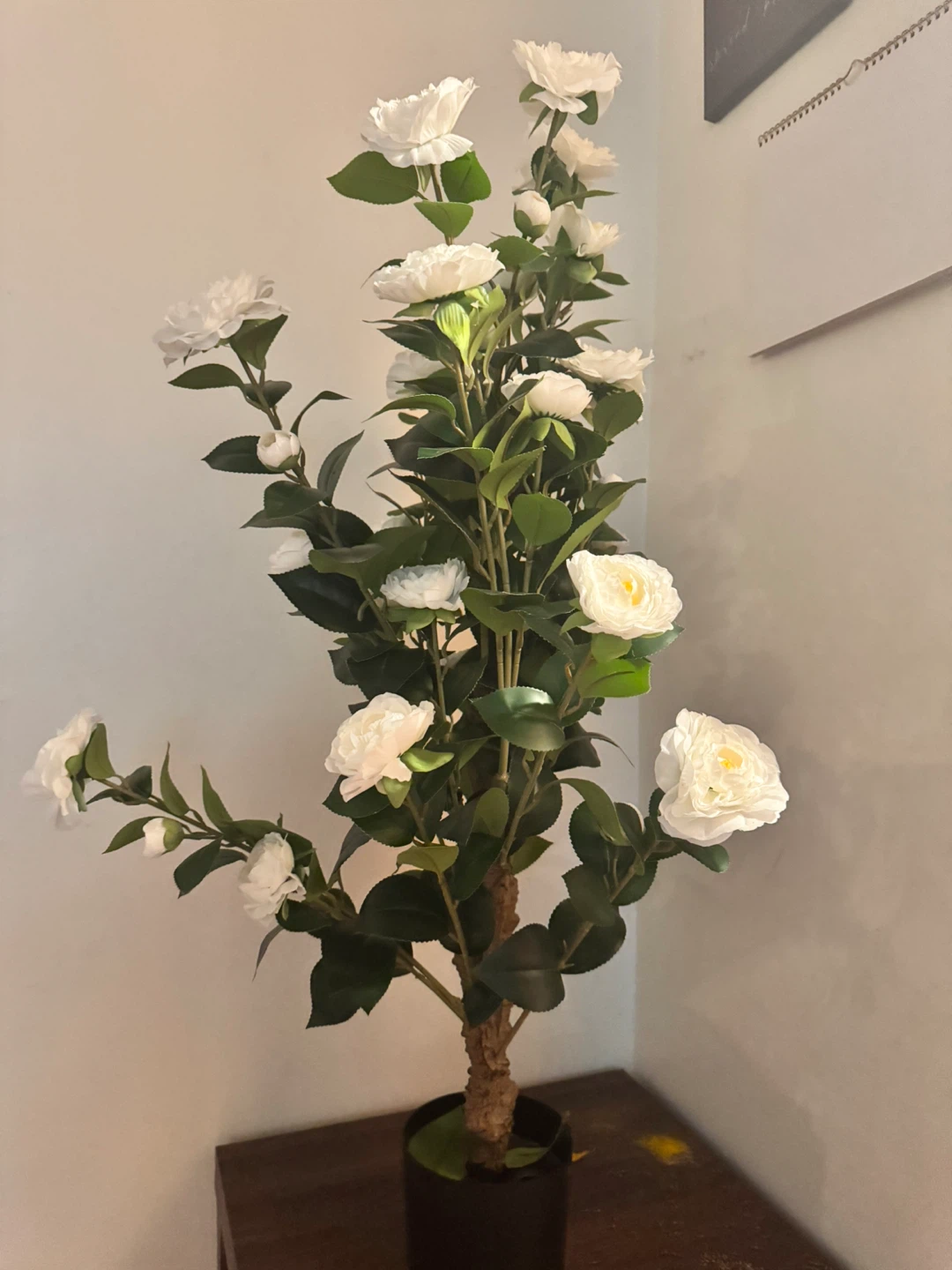 39 Inch Faux White Camellia Tree 1 piece - photo 5
