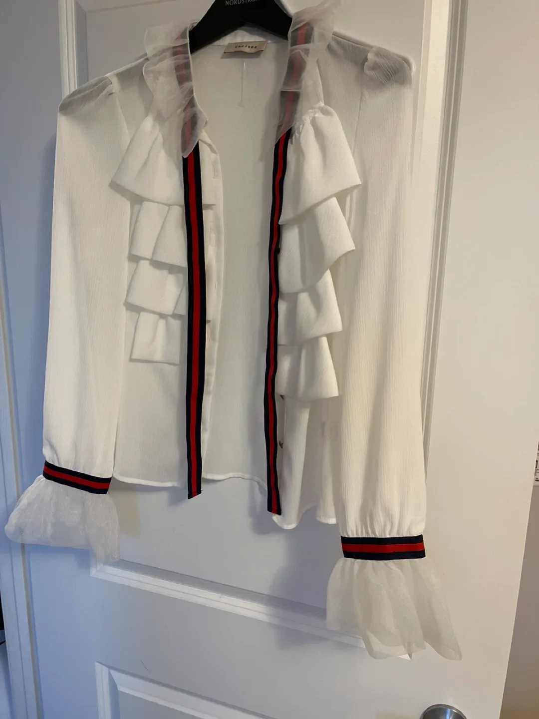 Chelsea White Ruffle Blouse thumbnail