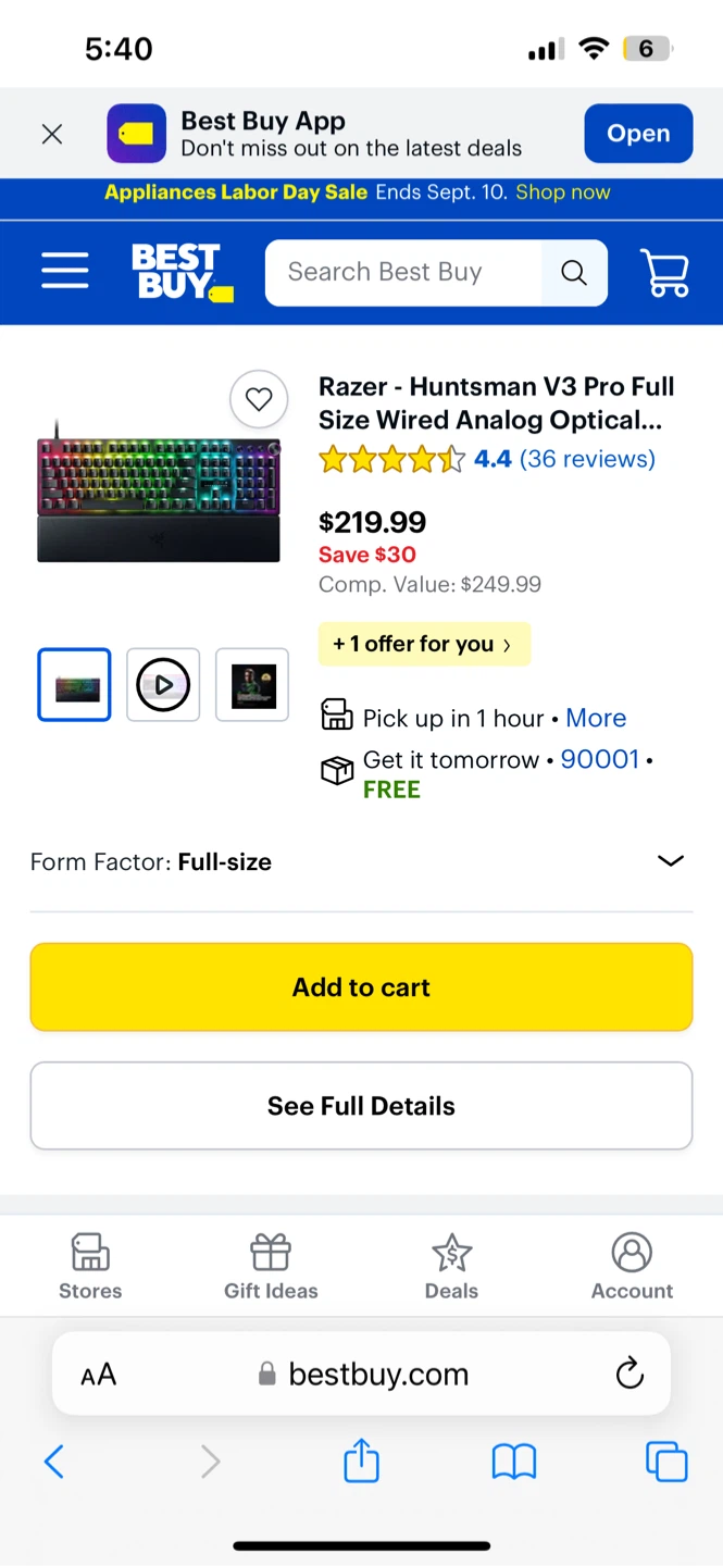 Razer Huntsman V3 Pro Full Size Wired Keyboard - photo 3