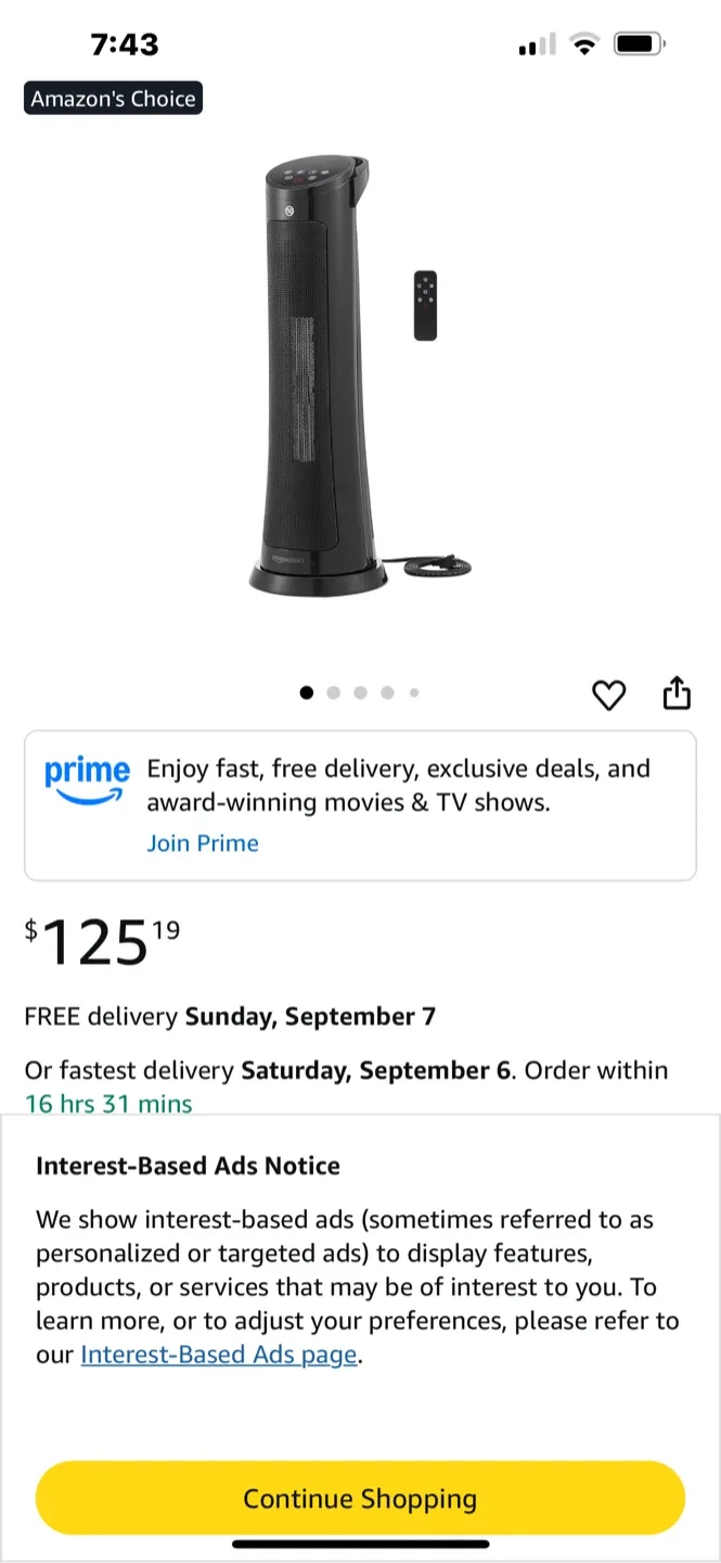 NOMA Tower Heater image indicator(2)