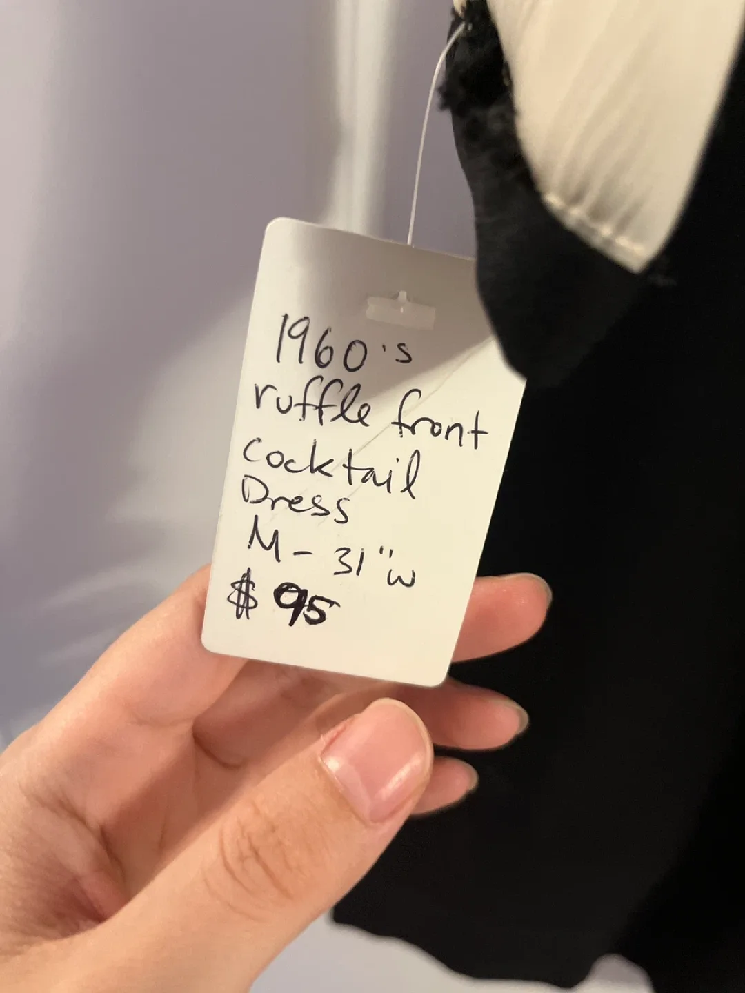 1960's Ruffle Front Cocktail Dress - Size M image indicator(2)