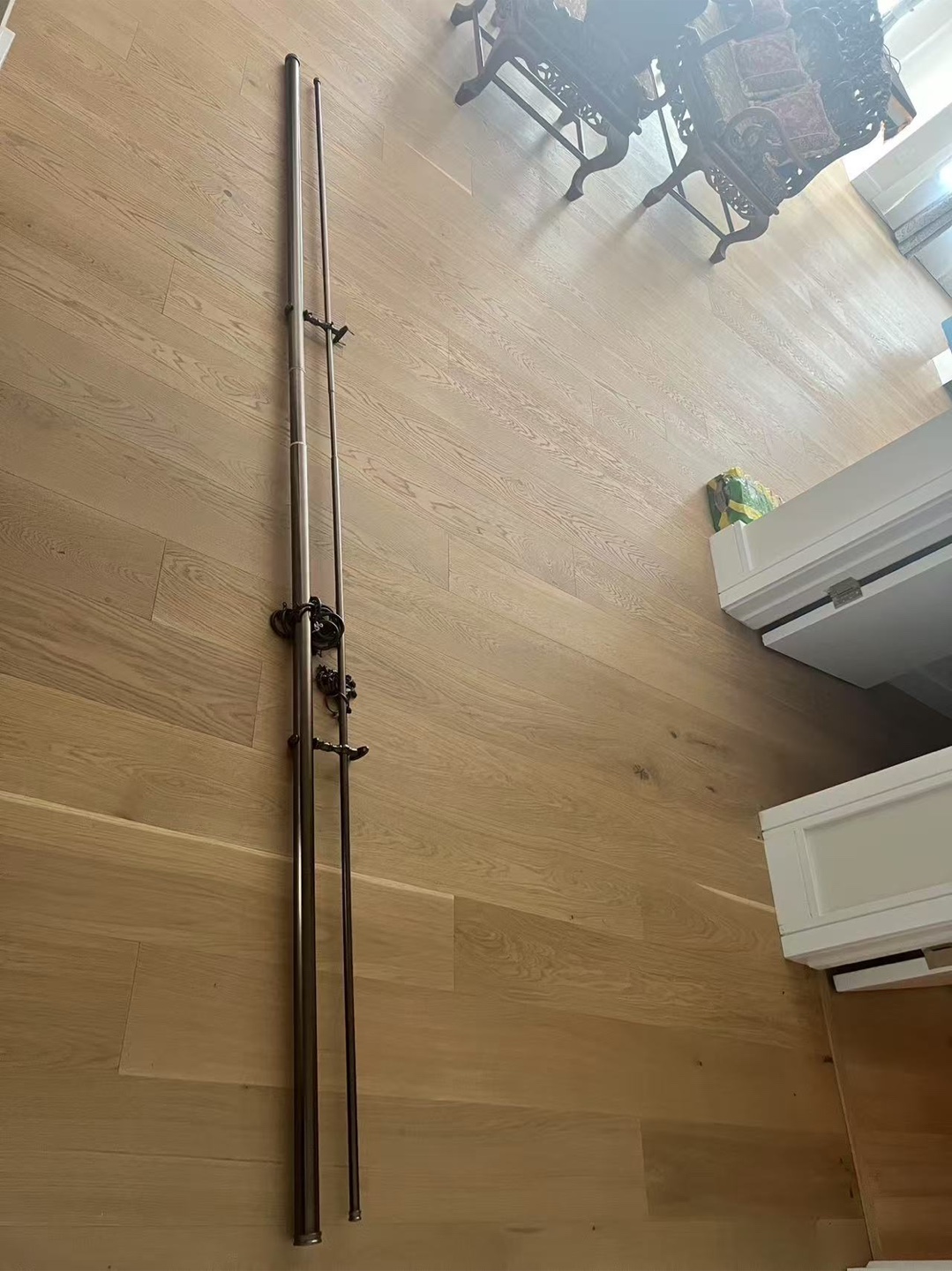 Bronze Curtain Rod with Brackets & Rings