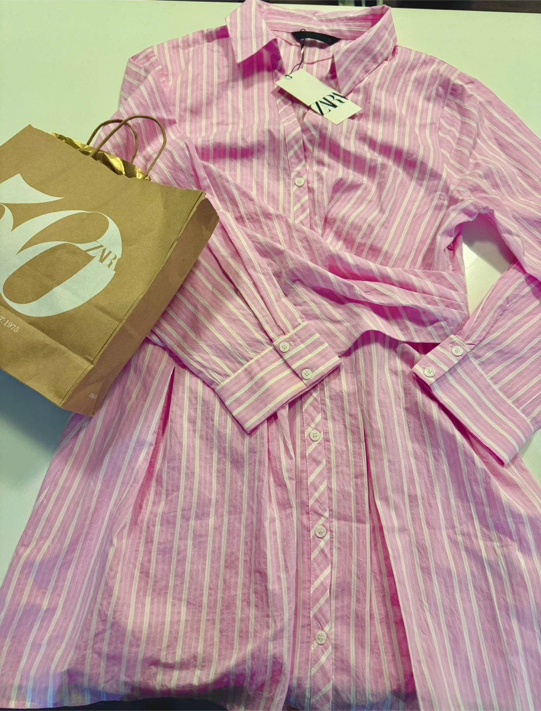 Zara Pink Striped Dress - Brand New with Tags - photo 3