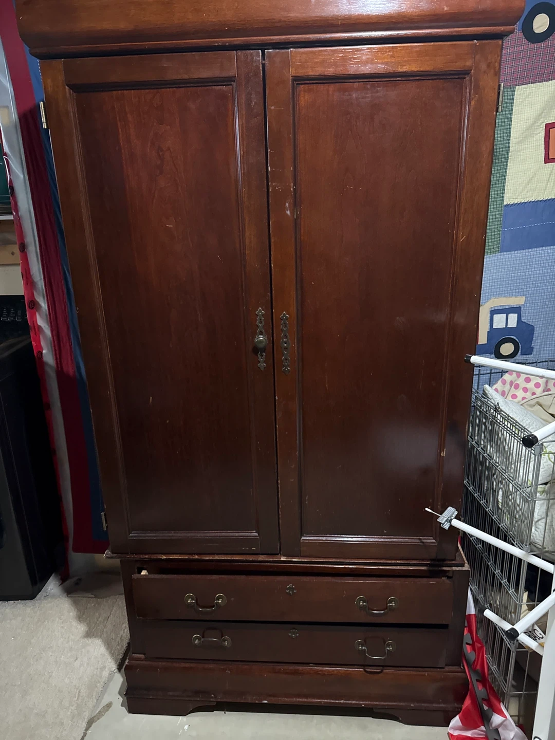 Wooden Armoire with Drawers