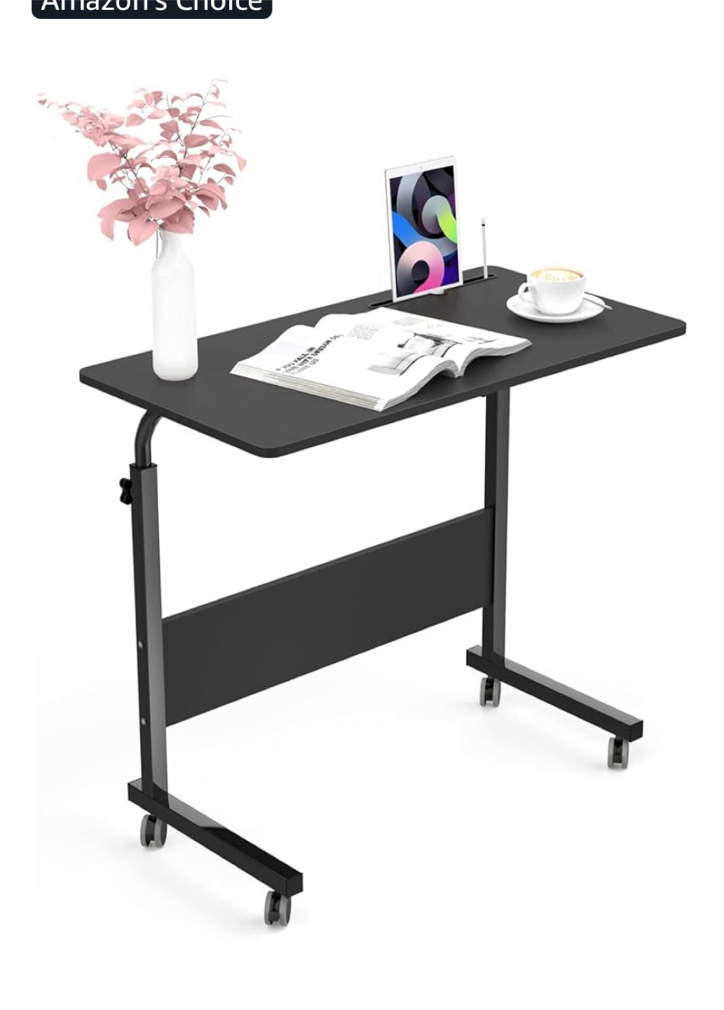 Black Adjustable Rolling side Desk - photo 4