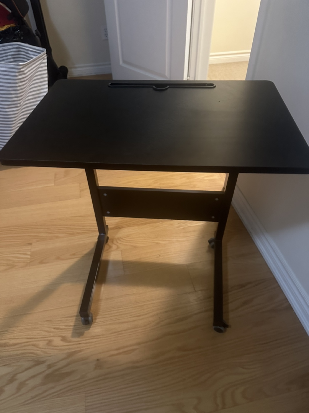 Black Adjustable Rolling side Desk
