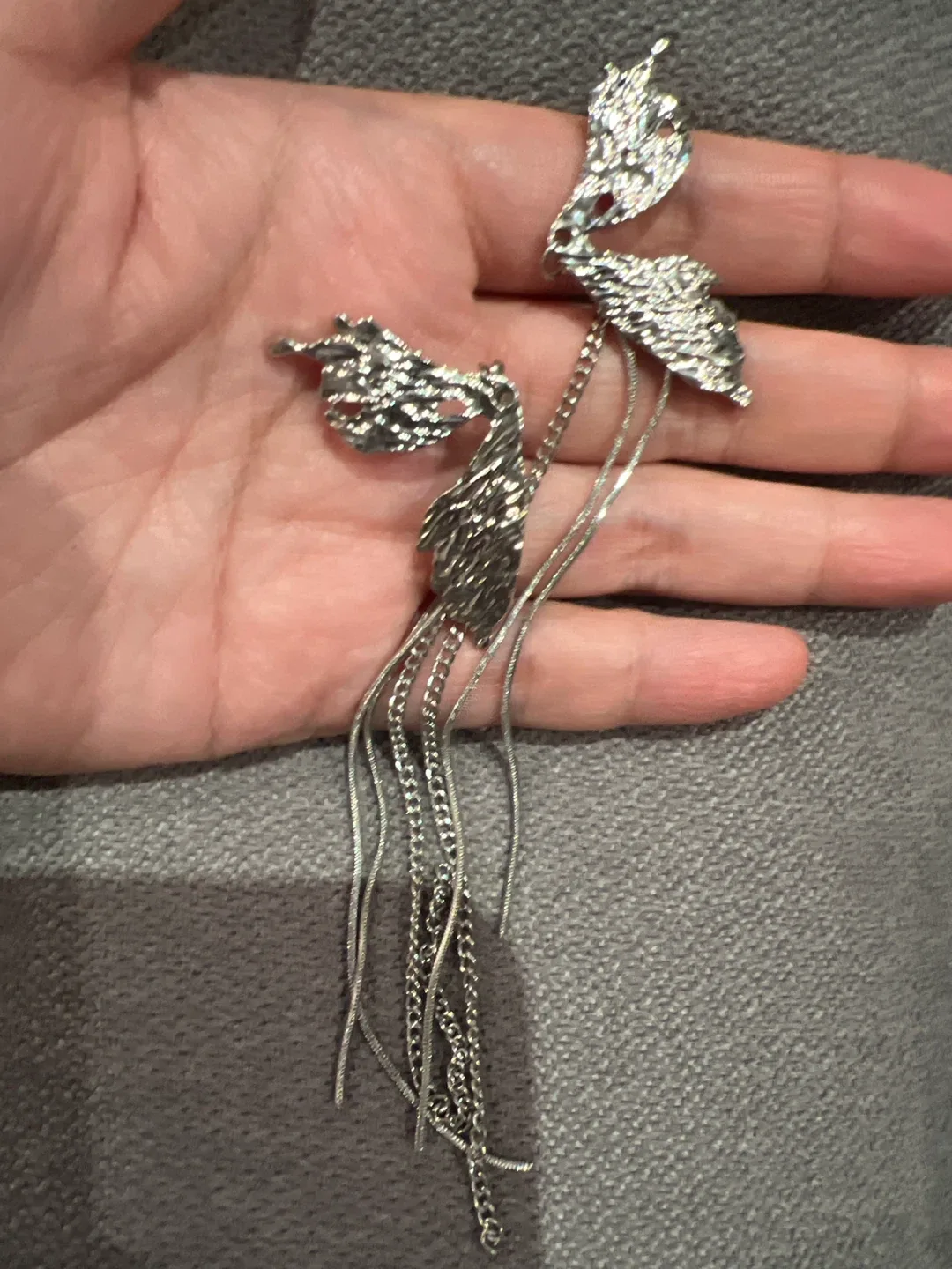 Silver Butterfly Dangle Earrings thumbnail