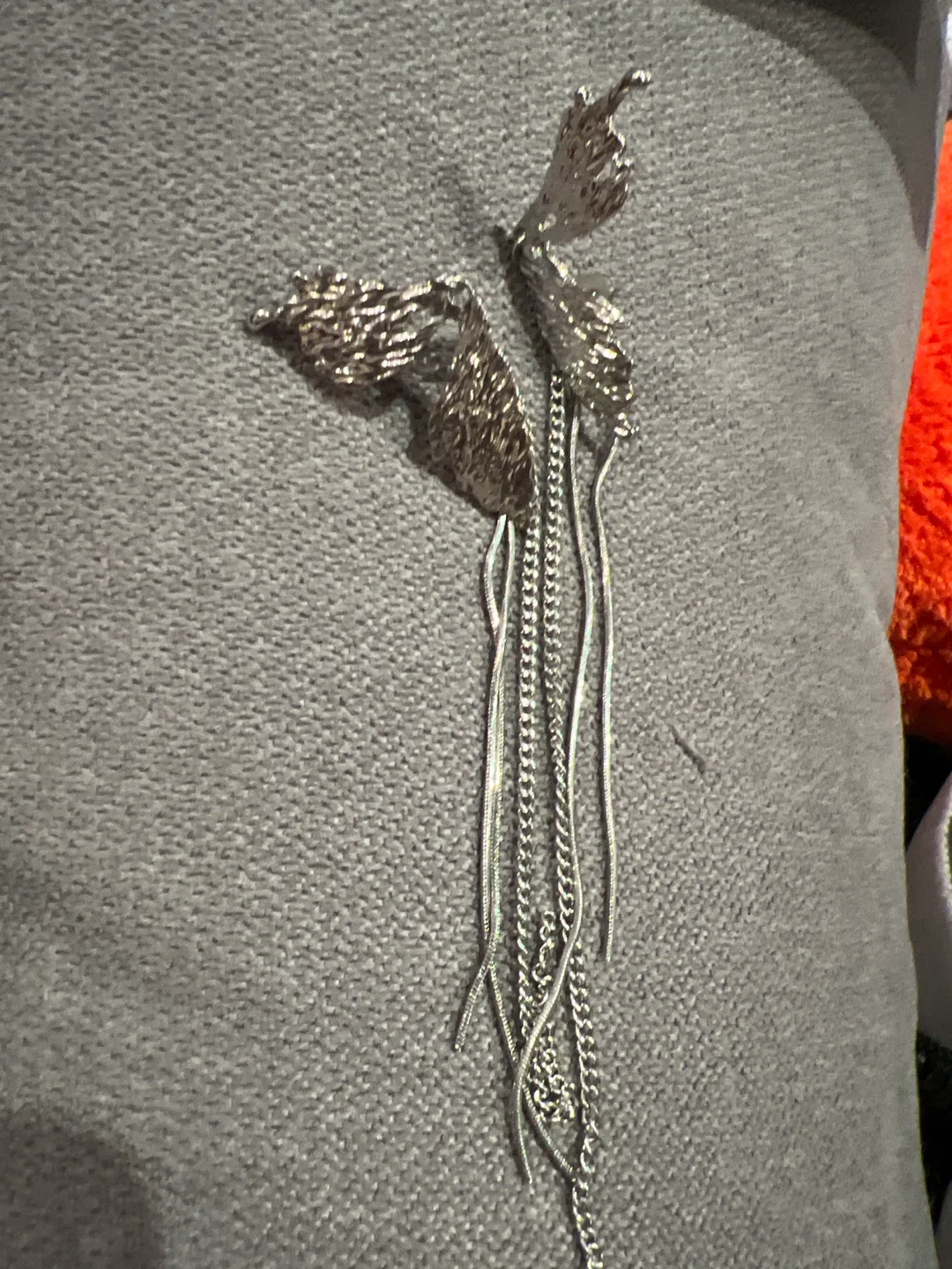 Silver Butterfly Dangle Earrings image indicator(2)