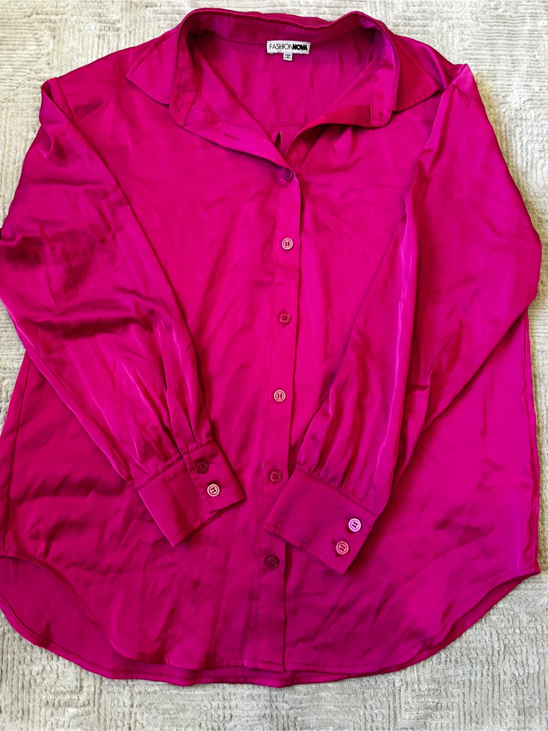 Fashion Nova Pink Button-Up Shirt - photo 2