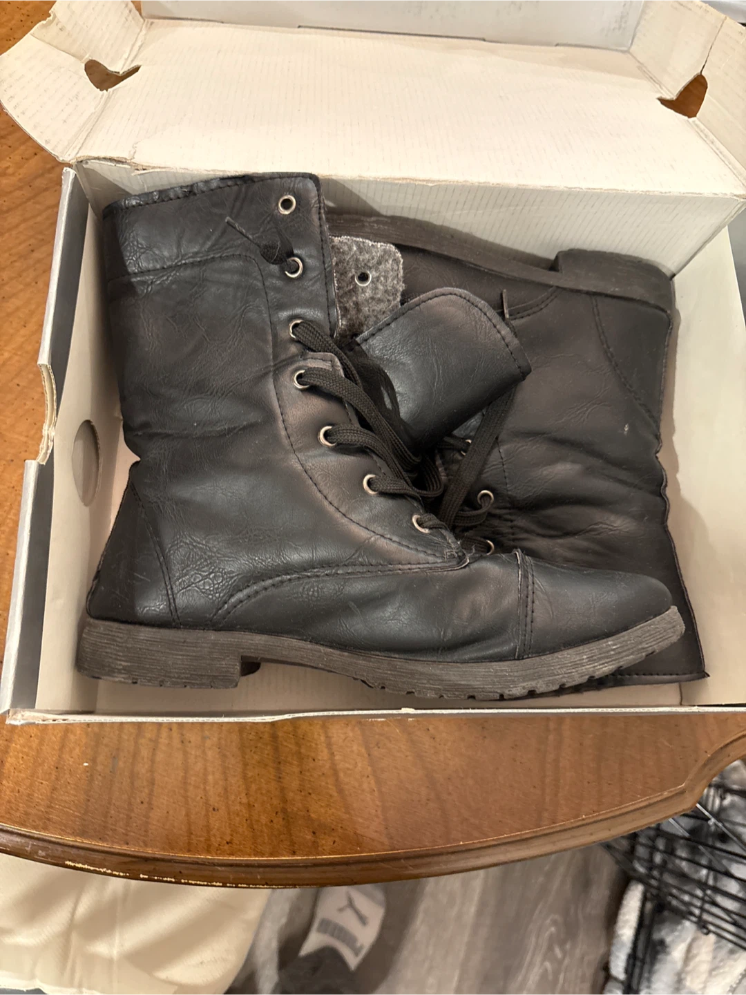 Aldo Black Combat Boots
