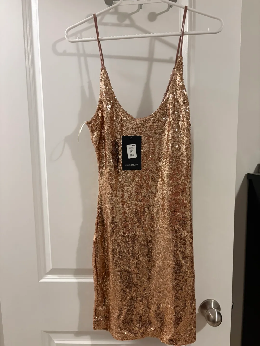 Fashion Nova Gold Sequin Mini Dress thumbnail
