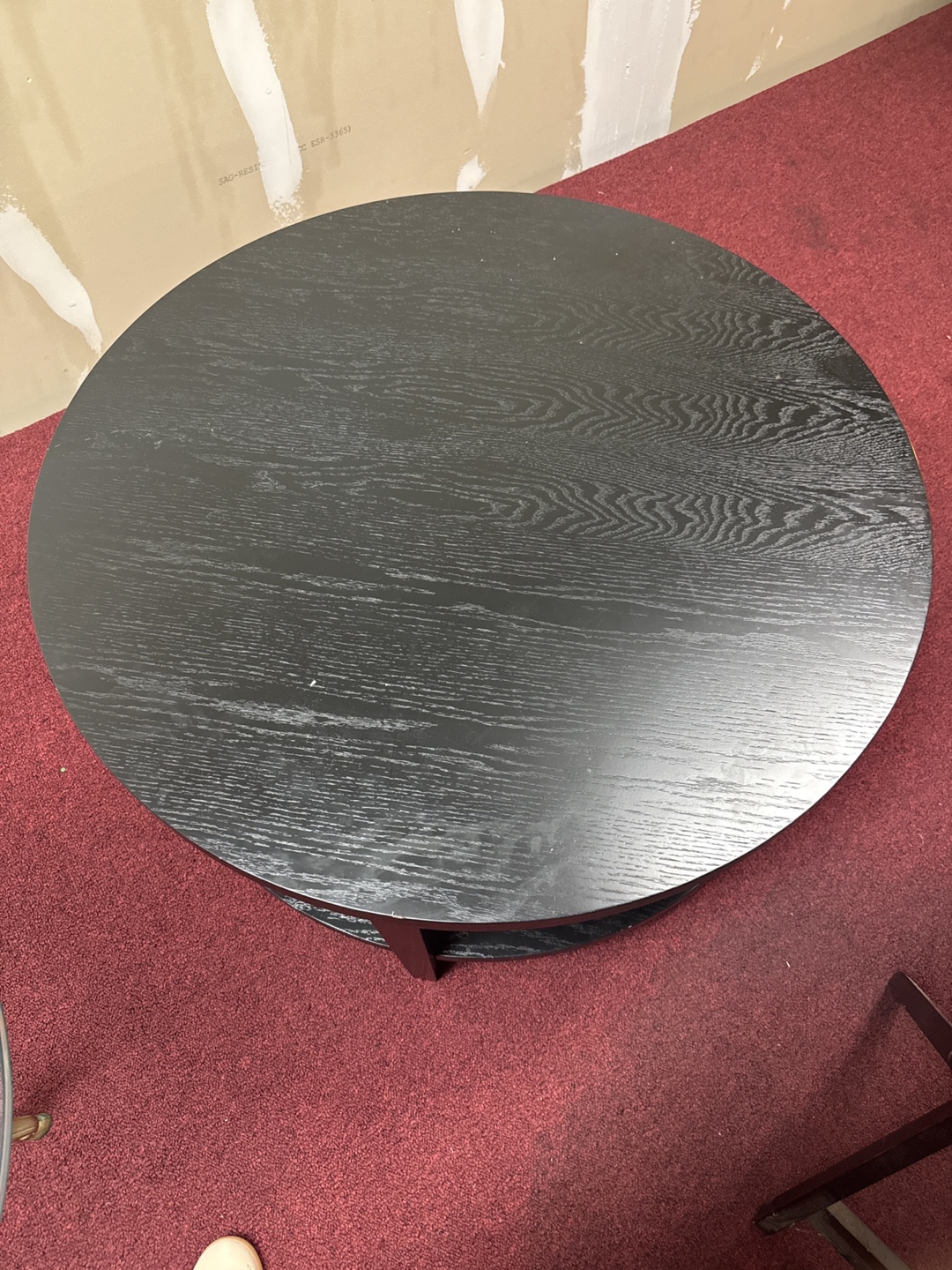 Round Black Two-Tier Coffee Table