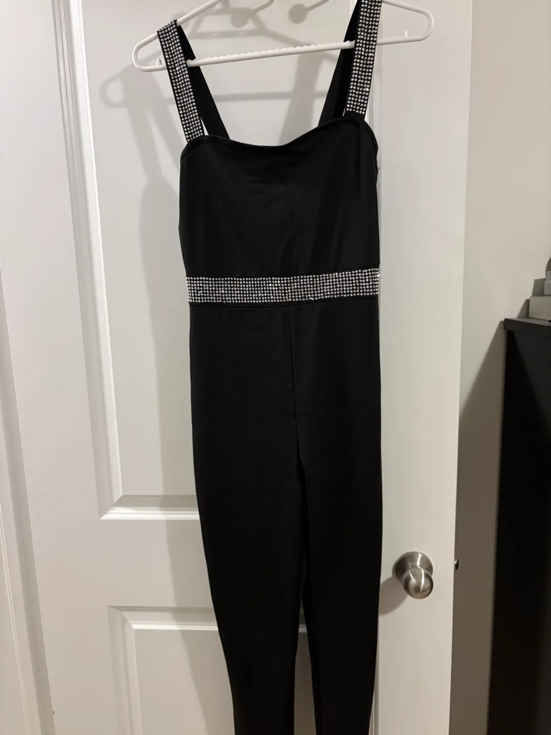 Black Jumpsuit with Rhinestone Detail thumbnail