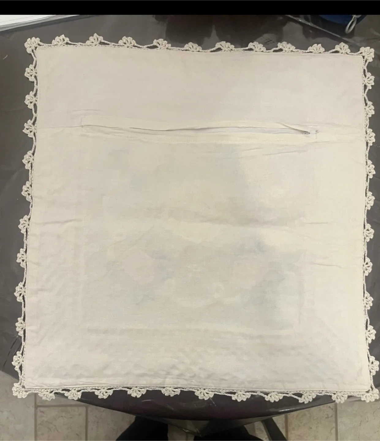 Floral Embroidered Crochet Pillow Cover image indicator(2)